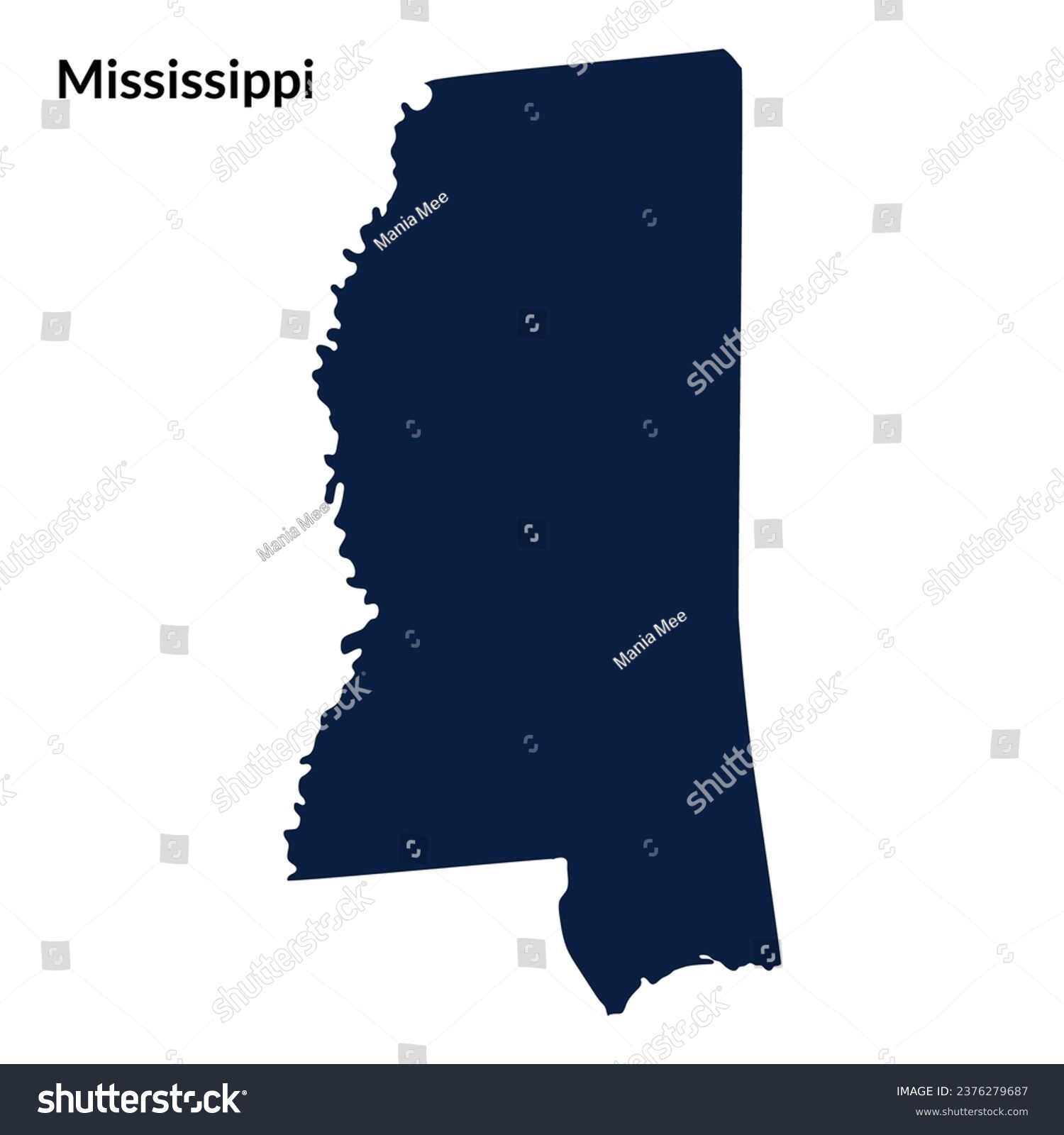 Map of Mississippi. Mississippi map. USA map - Royalty Free Stock ...