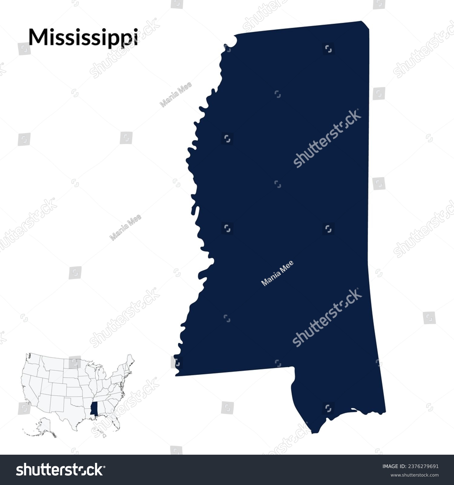 Map of Mississippi. Mississippi map. USA map - Royalty Free Stock ...