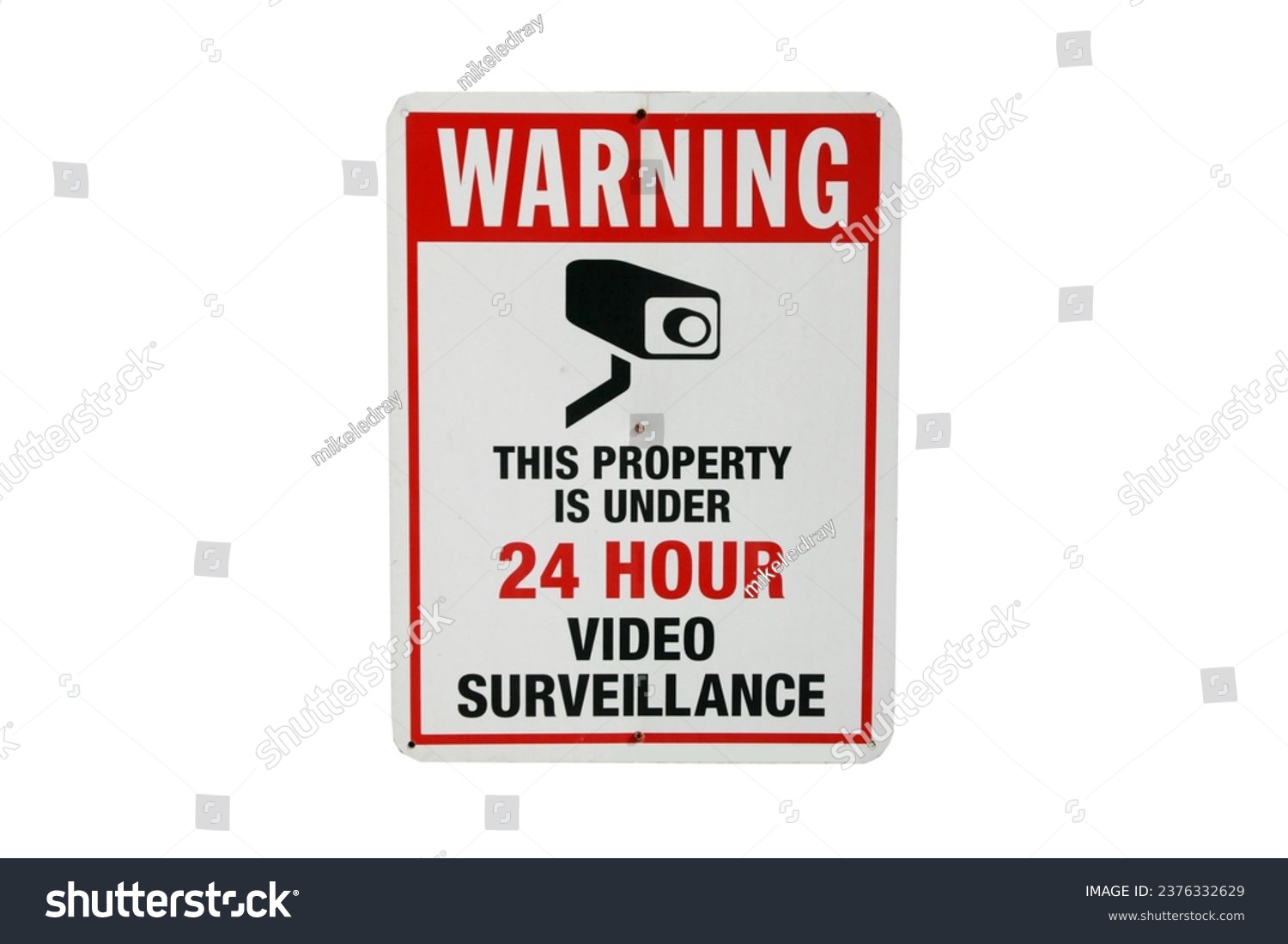 Warning 24 hour VIDEO SURVEILLANCE. Video Surveillance sign. Warning Sign. Caution sign. Video Camera in use. Warning security camera in use. No Trespassing. Warning. 24 Hour Video. CCTV Camera.  #2376332629
