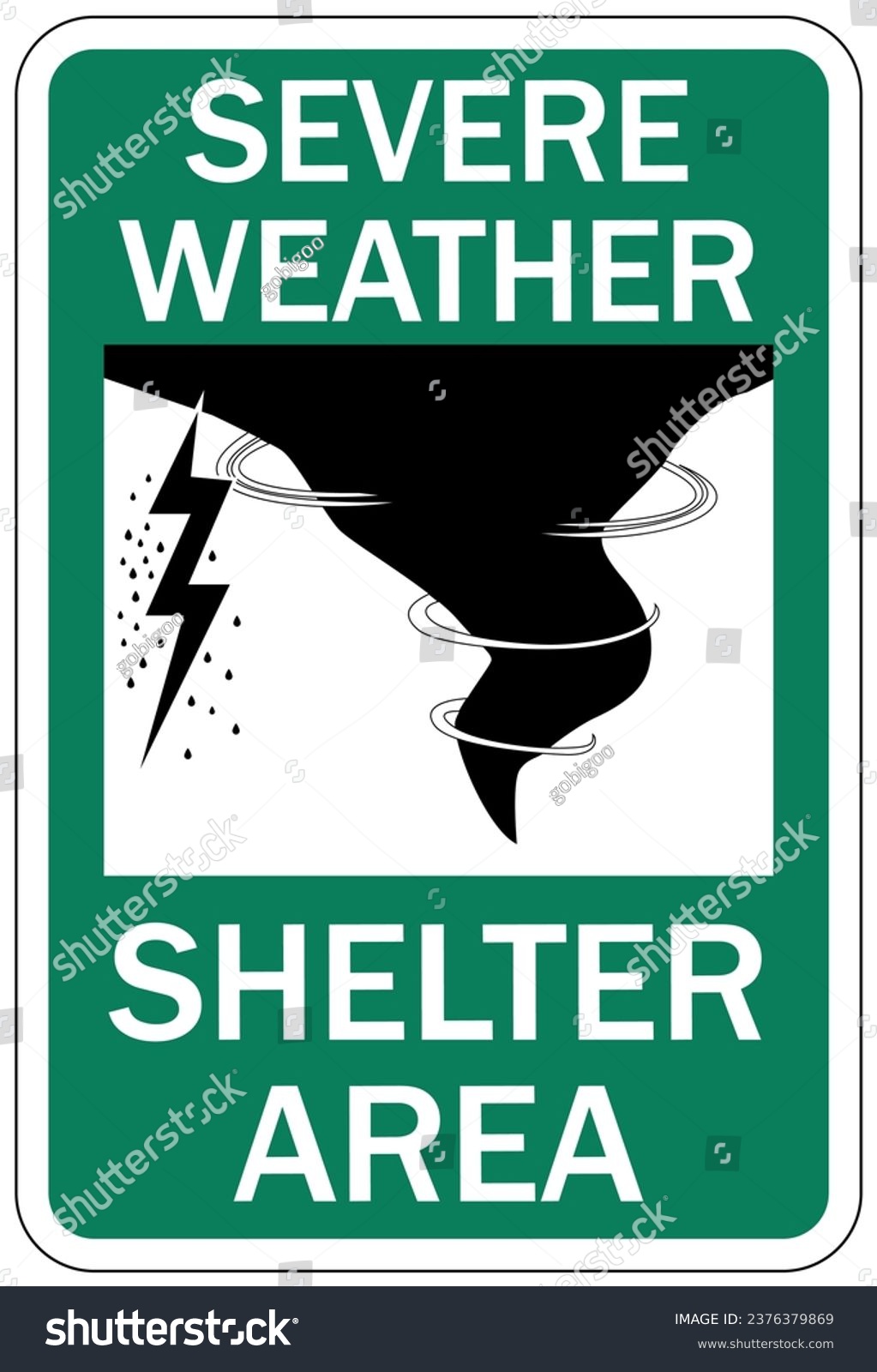 Severe Weather Shelter Sign And Labels - Royalty Free Stock Vector 