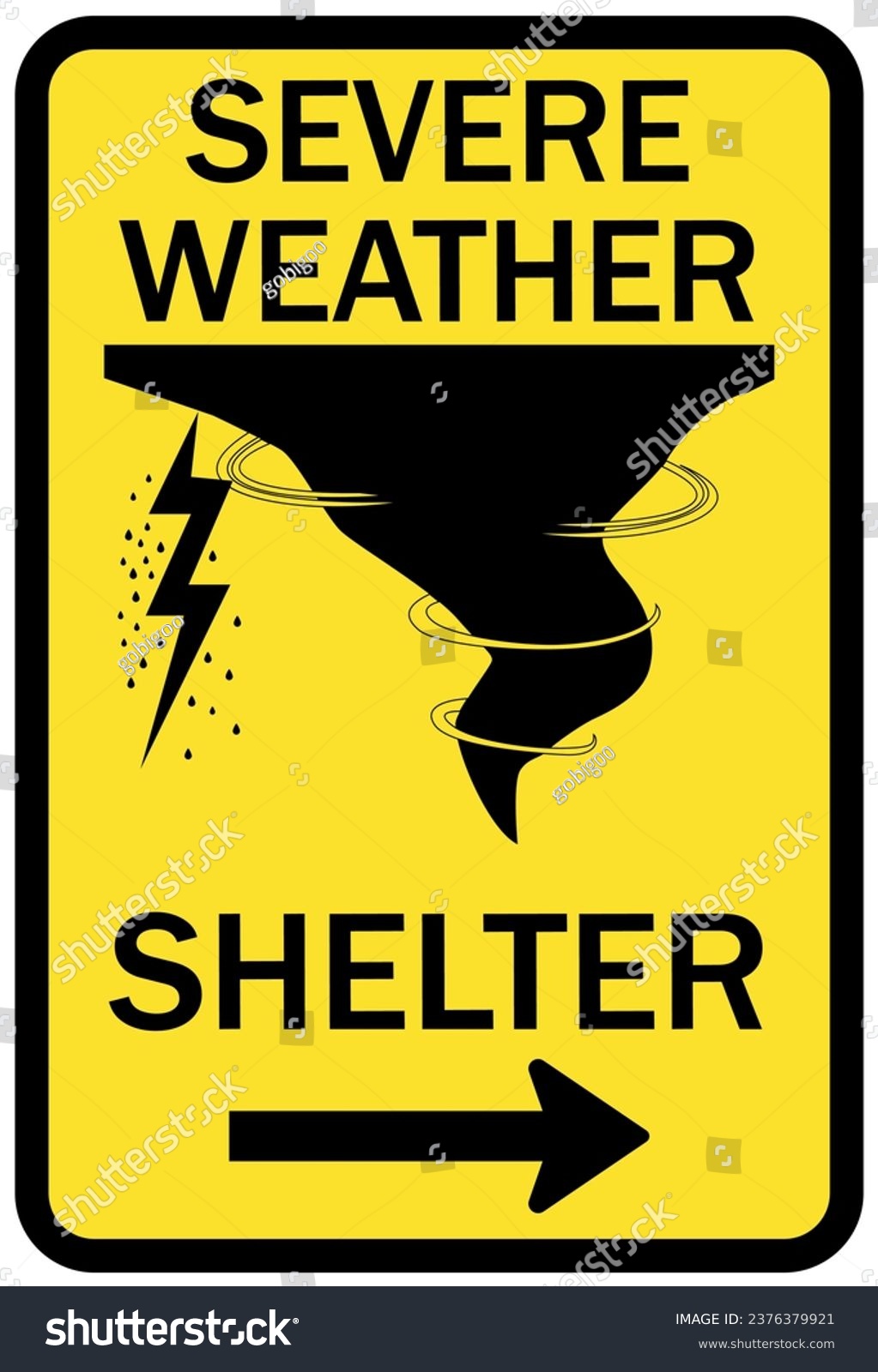 Severe weather shelter sign and labels - Royalty Free Stock Vector ...