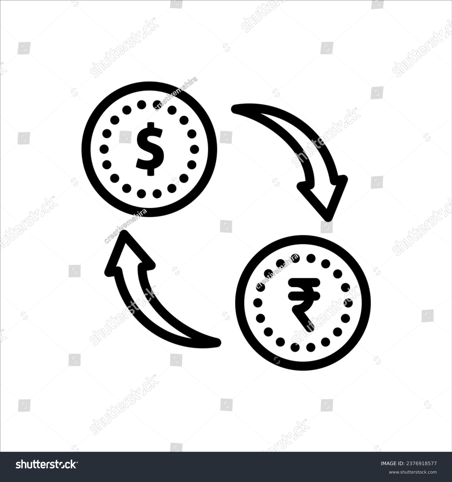 Vector black icon for convert - Royalty Free Stock Vector 2376918577 ...