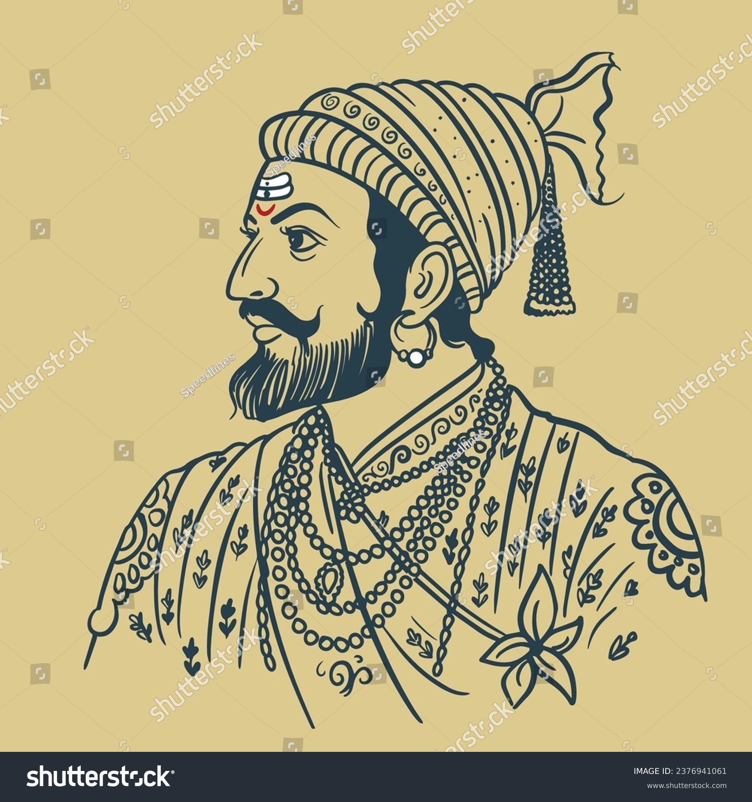 Chhatrapati Shivaji Maharaj vector illustration - Royalty Free Stock ...