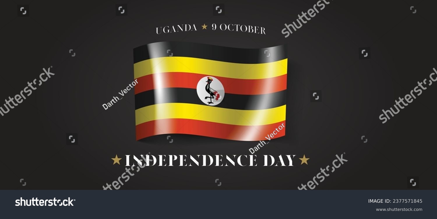 Uganda happy independence day greeting card, - Royalty Free Stock ...