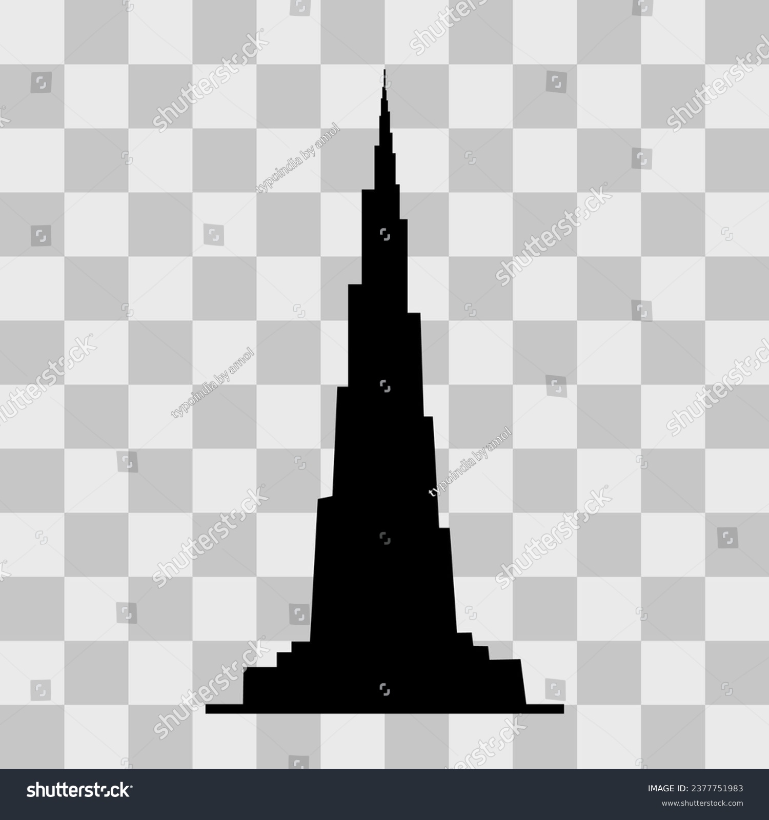 Burj Khalifa Dubai building png vector icon. - Royalty Free Stock ...