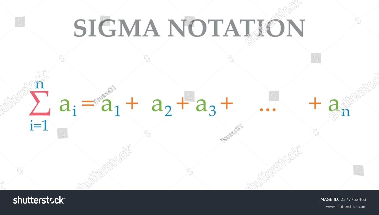 Sigma summation symbol. Math sigma sign vector. - Royalty Free Stock ...