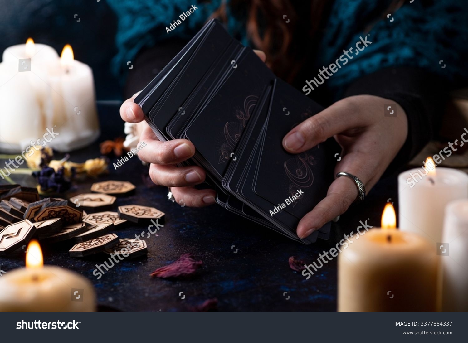 Fortune-telling on tarot cards, the hands of a fortune-teller #2377884337