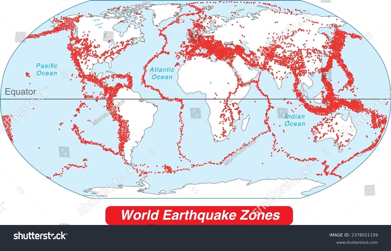 World Earthquake Zones Map Fault Line Royalty Free Stock Vector Avopix 2378021159
