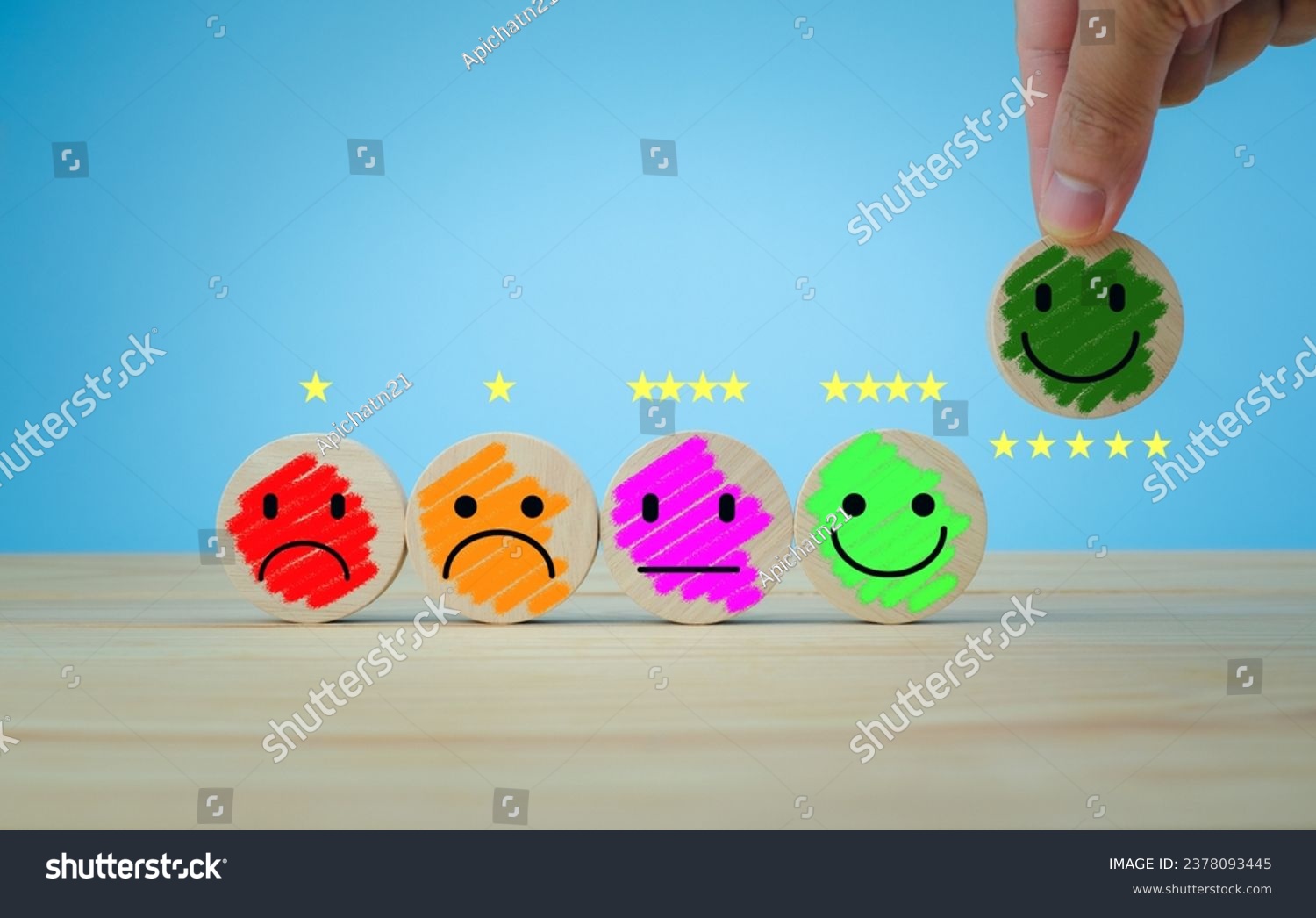 Evaluating ,mental health assessment satisfaction in painted circle wood service scores With good feedback rating icons service that exceeds expectations Customer Service Satisfaction Surveys #2378093445