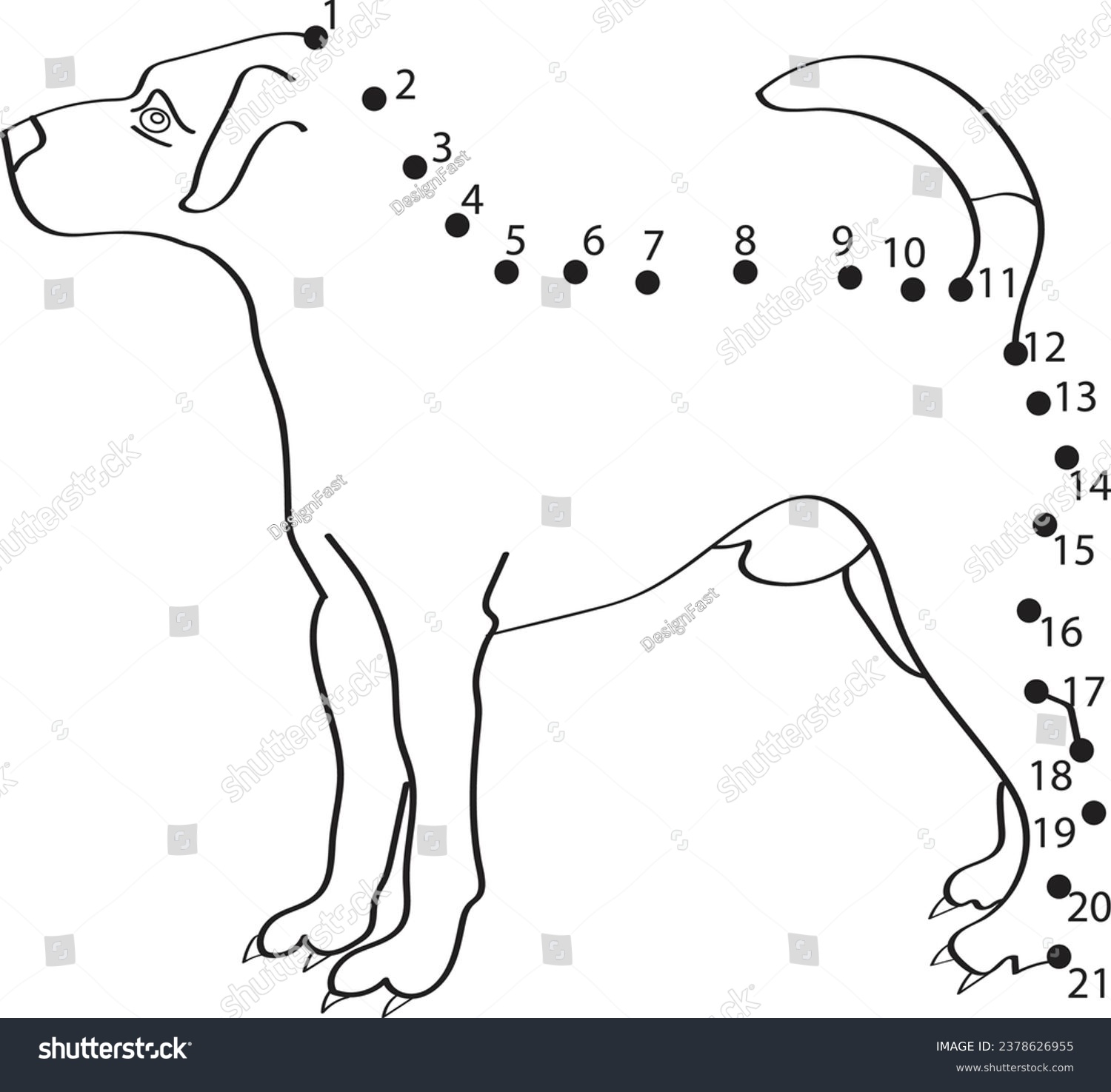 Dog dot to dot coloring page - Royalty Free Stock Vector 2378626955 ...