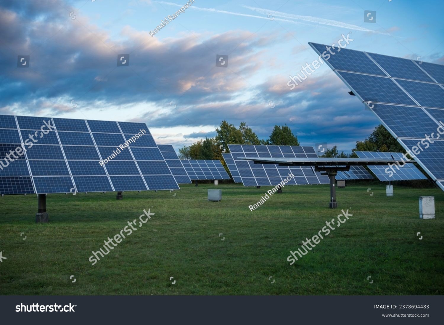 Solar panels that follow the position of the sun through tracker  #2378694483