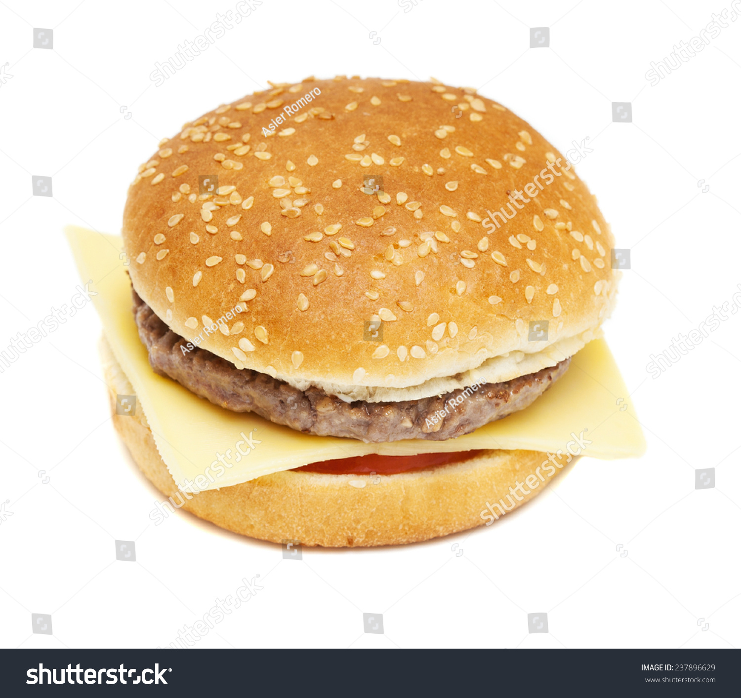 cheese burger isolated on white background #237896629