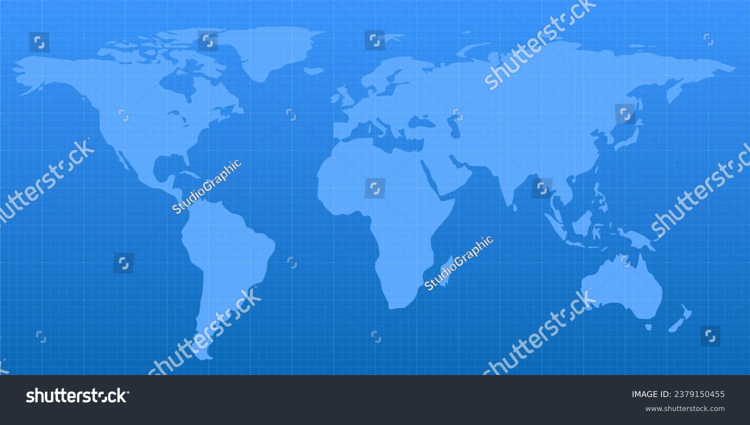 Blue geopolitical map of World. Top view with - Royalty Free Stock ...