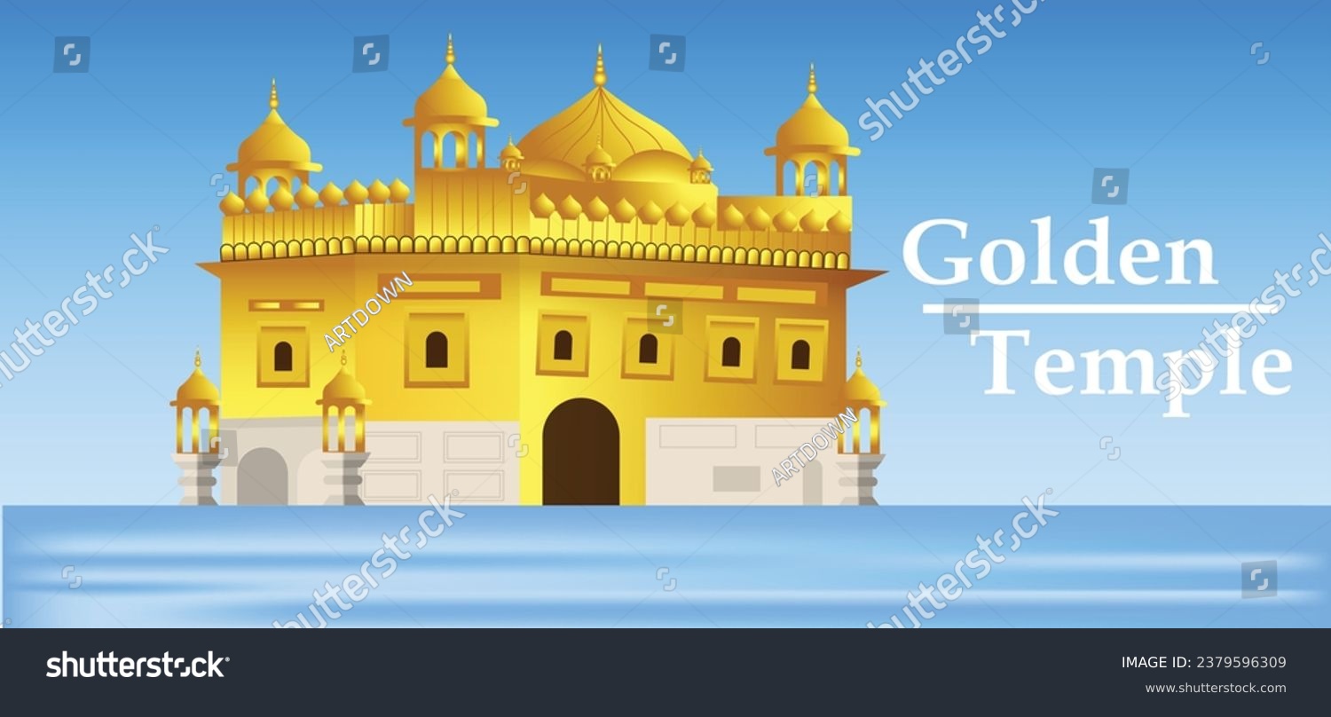 Golden Temple vector illustration Amritsar - Royalty Free Stock Vector ...