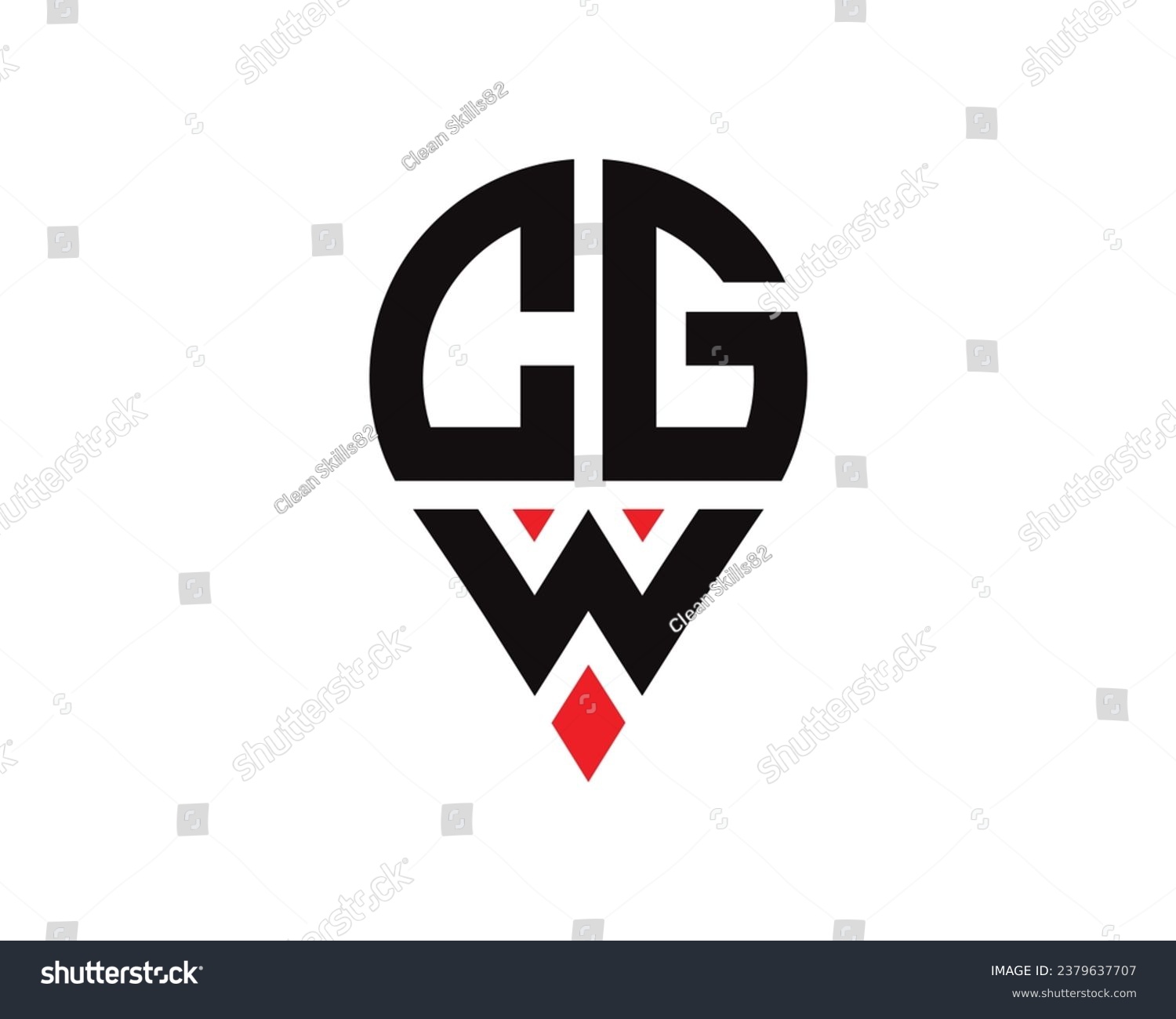 CGW letter location shape logo design. CGW - Royalty Free Stock Vector ...