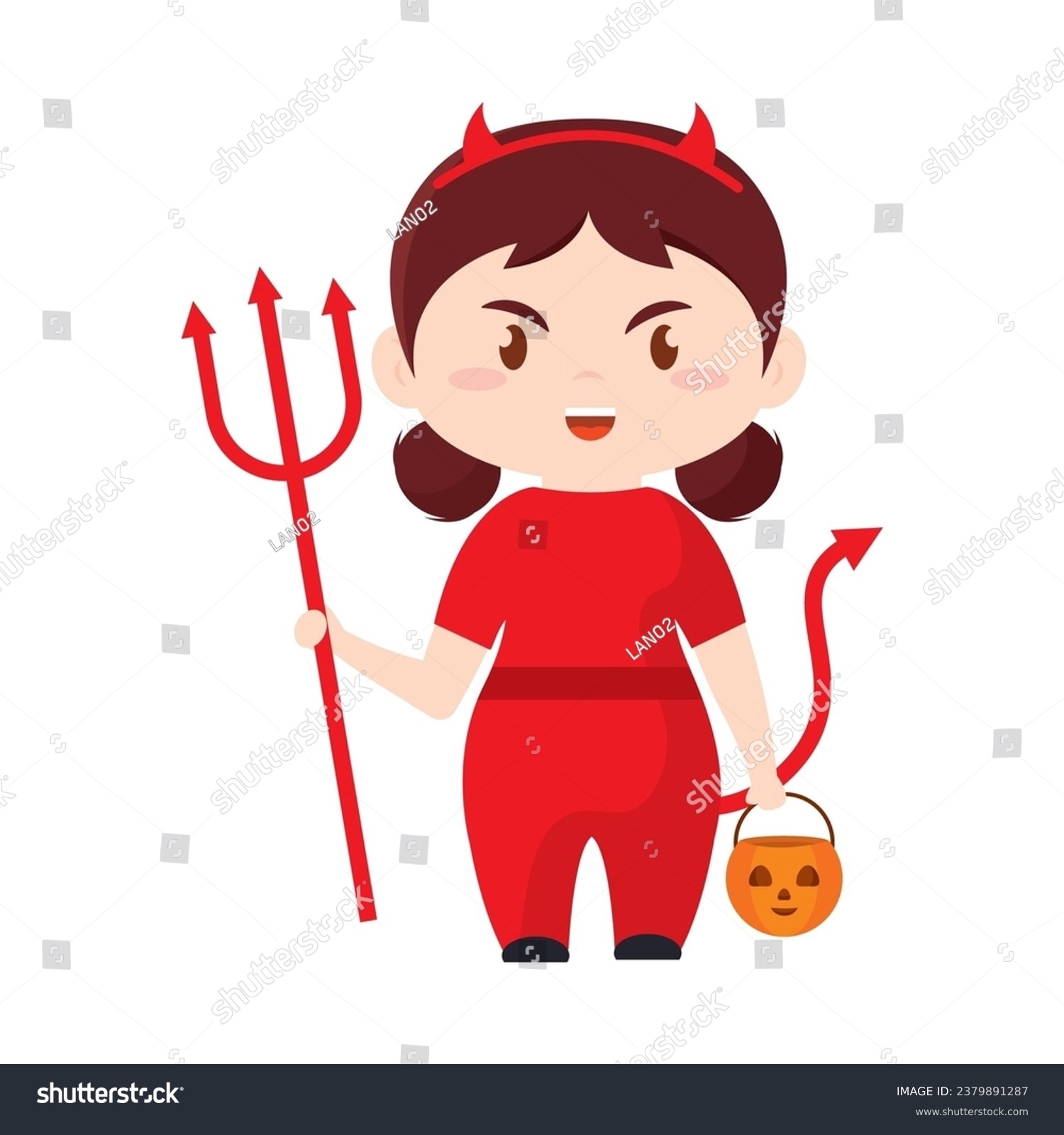 Cute kawaii devil costume Halloween season - Royalty Free Stock Vector ...