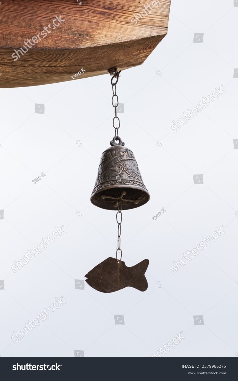 fish-shaped bell under the eaves. Wind chime, Wind Bell  #2379986275