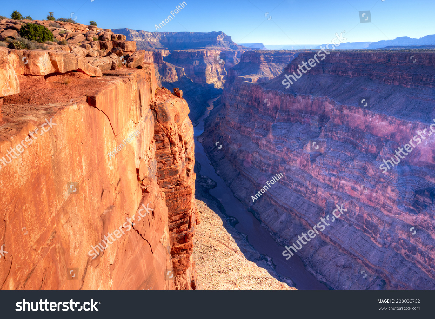 Sunrise at Toroweap Point, in Grand Canyon National Park, with Colorado River three quaters of a mile below. #238036762