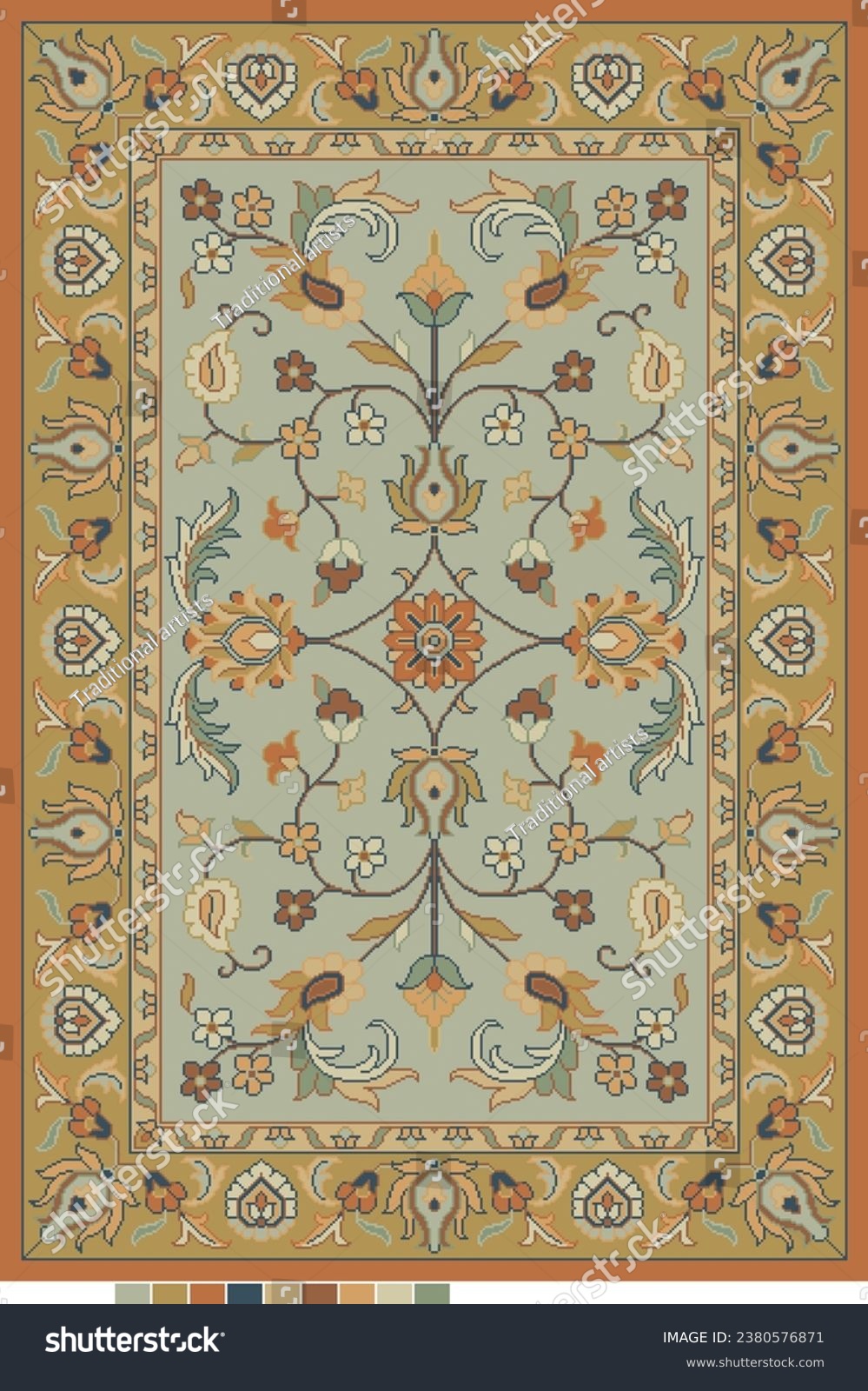 High quality Trational persian pattern in Eps format for home decor. #2380576871