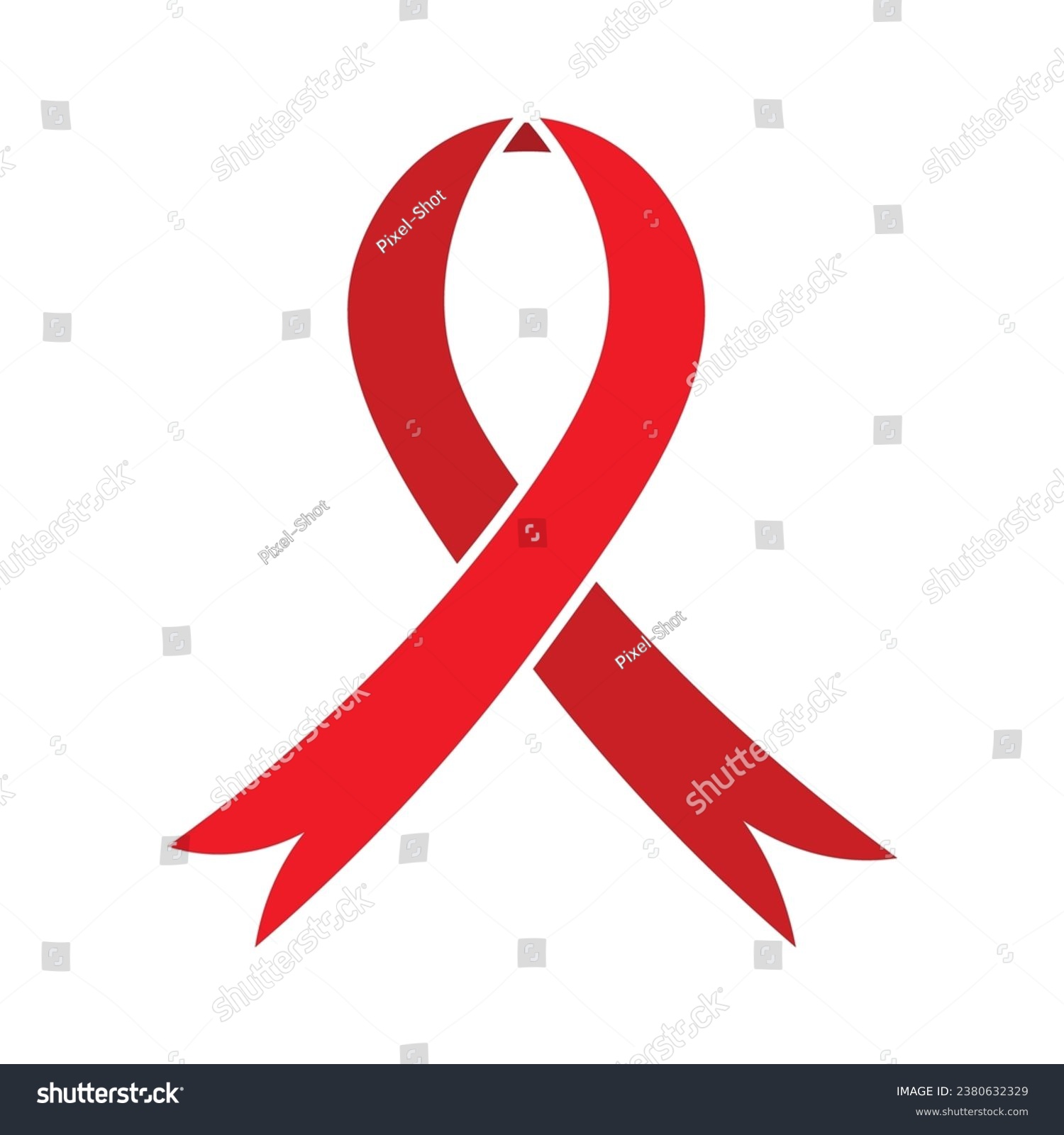 Red ribbon on white background. AIDS Awareness - Royalty Free Stock ...