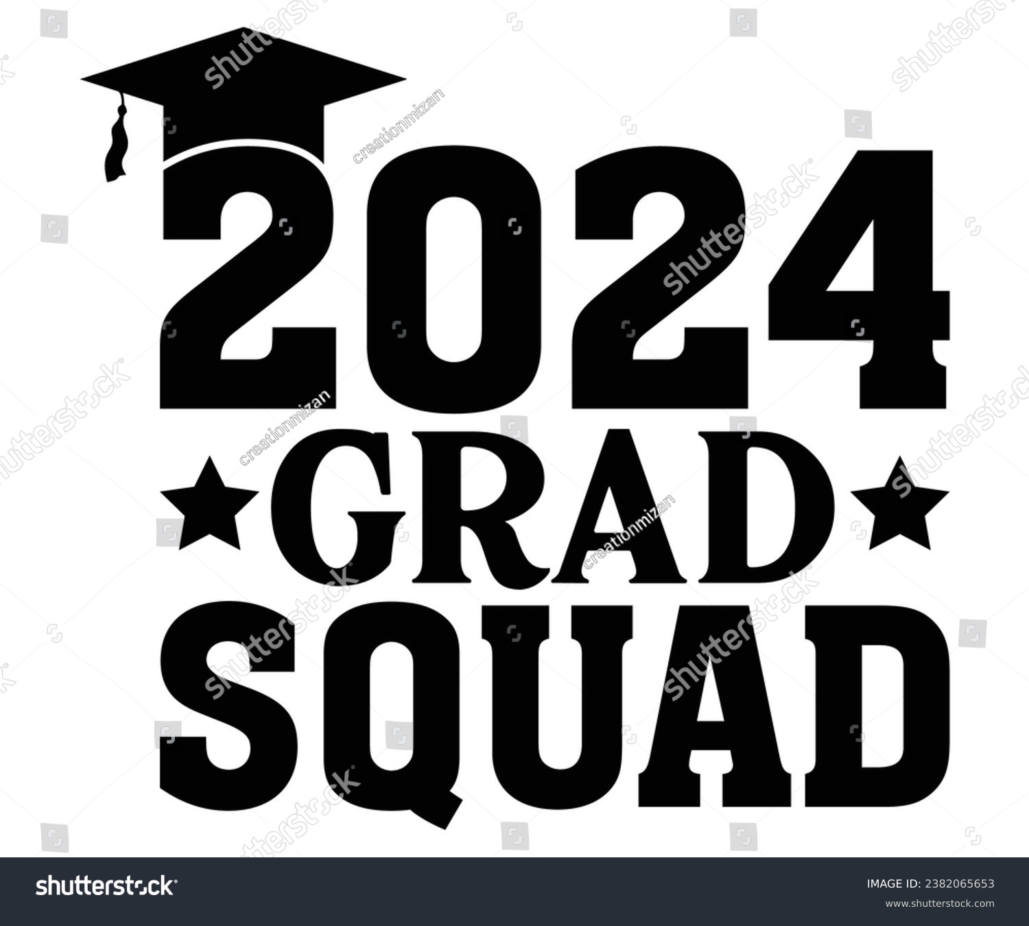2024 grad squad Svg,Class of 2024, Graduation Royalty Free Stock