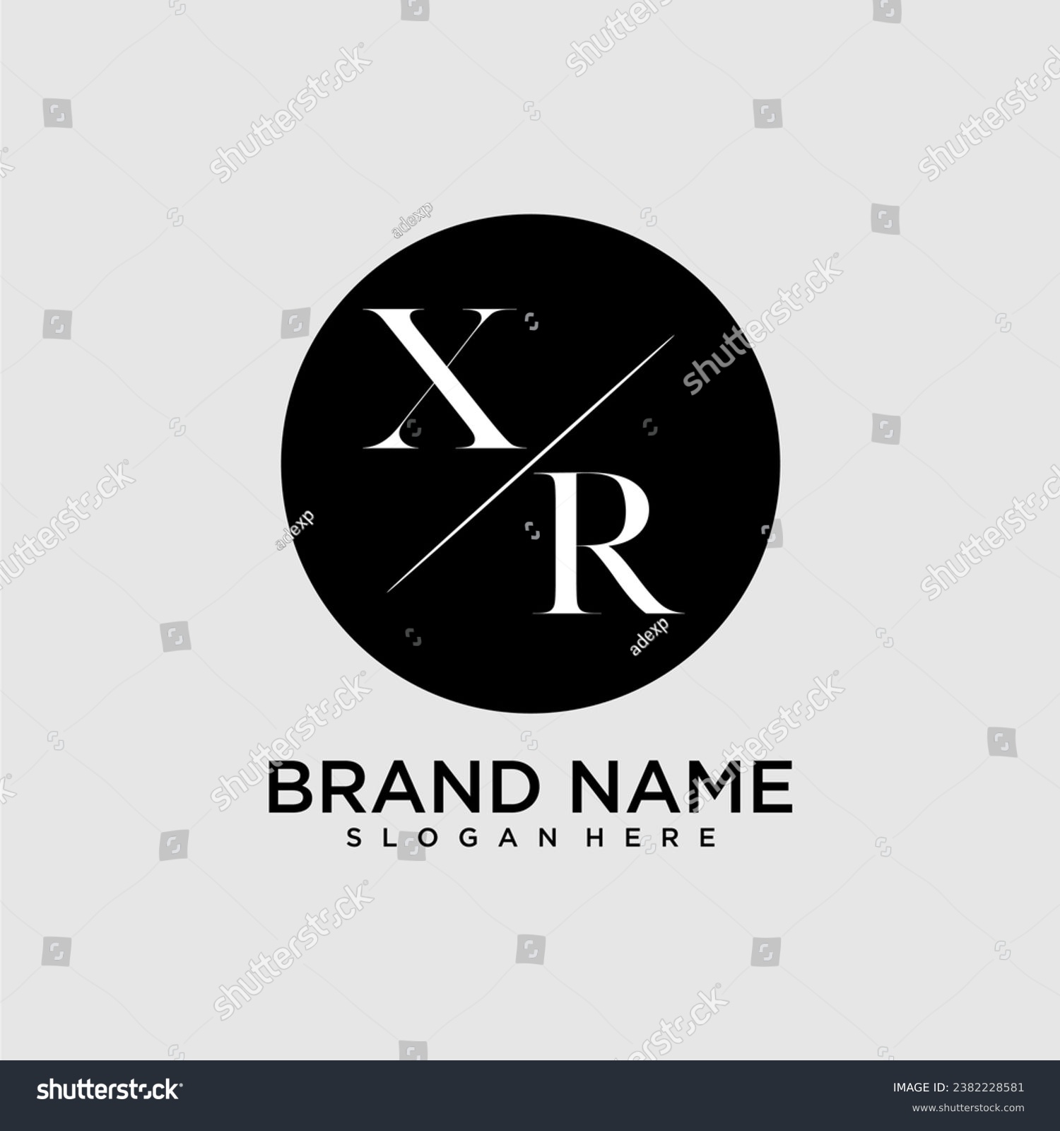 XR initial monogram logo with circle style dsign - Royalty Free Stock ...