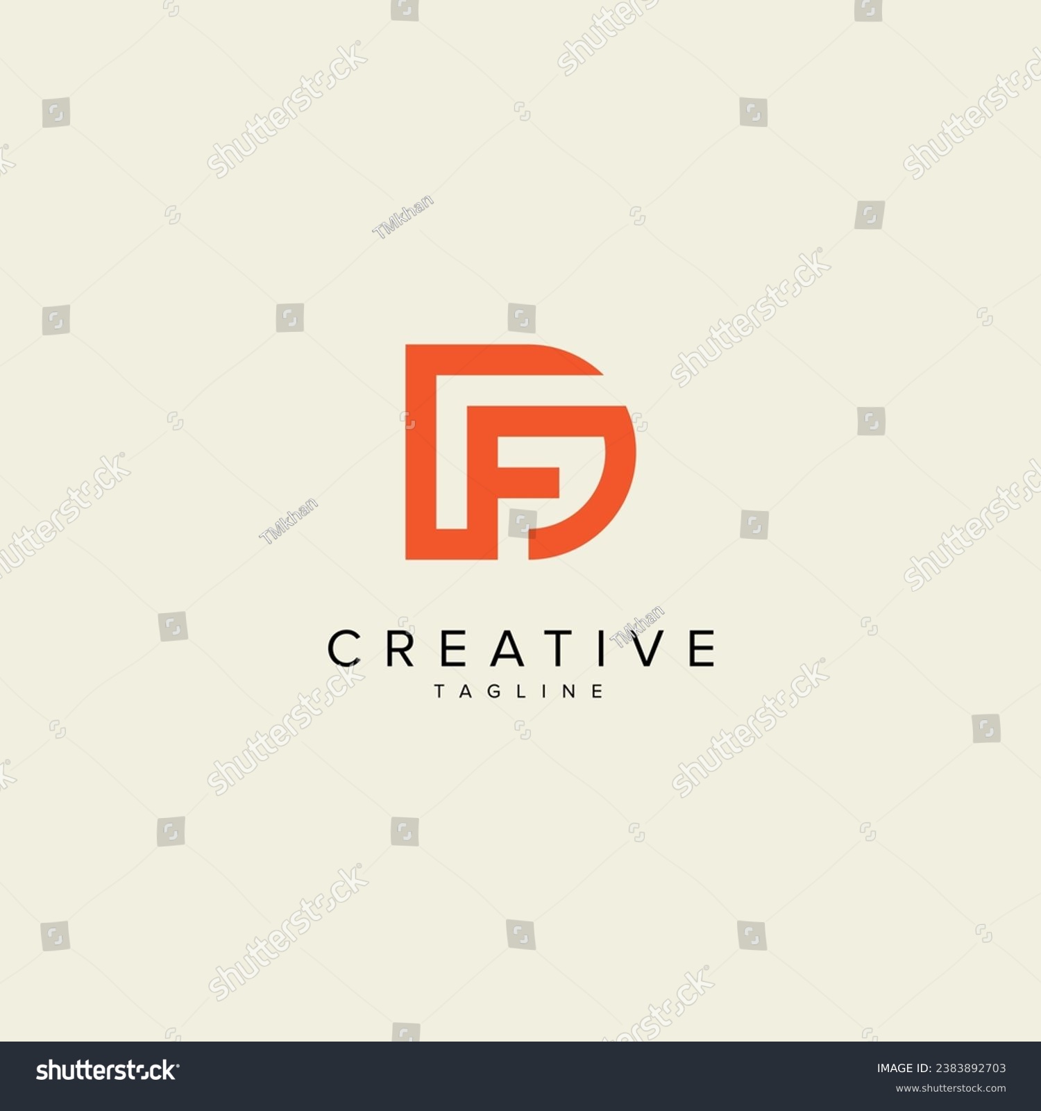 Alphabet DF FD letter modern monogram style logo - Royalty Free Stock ...