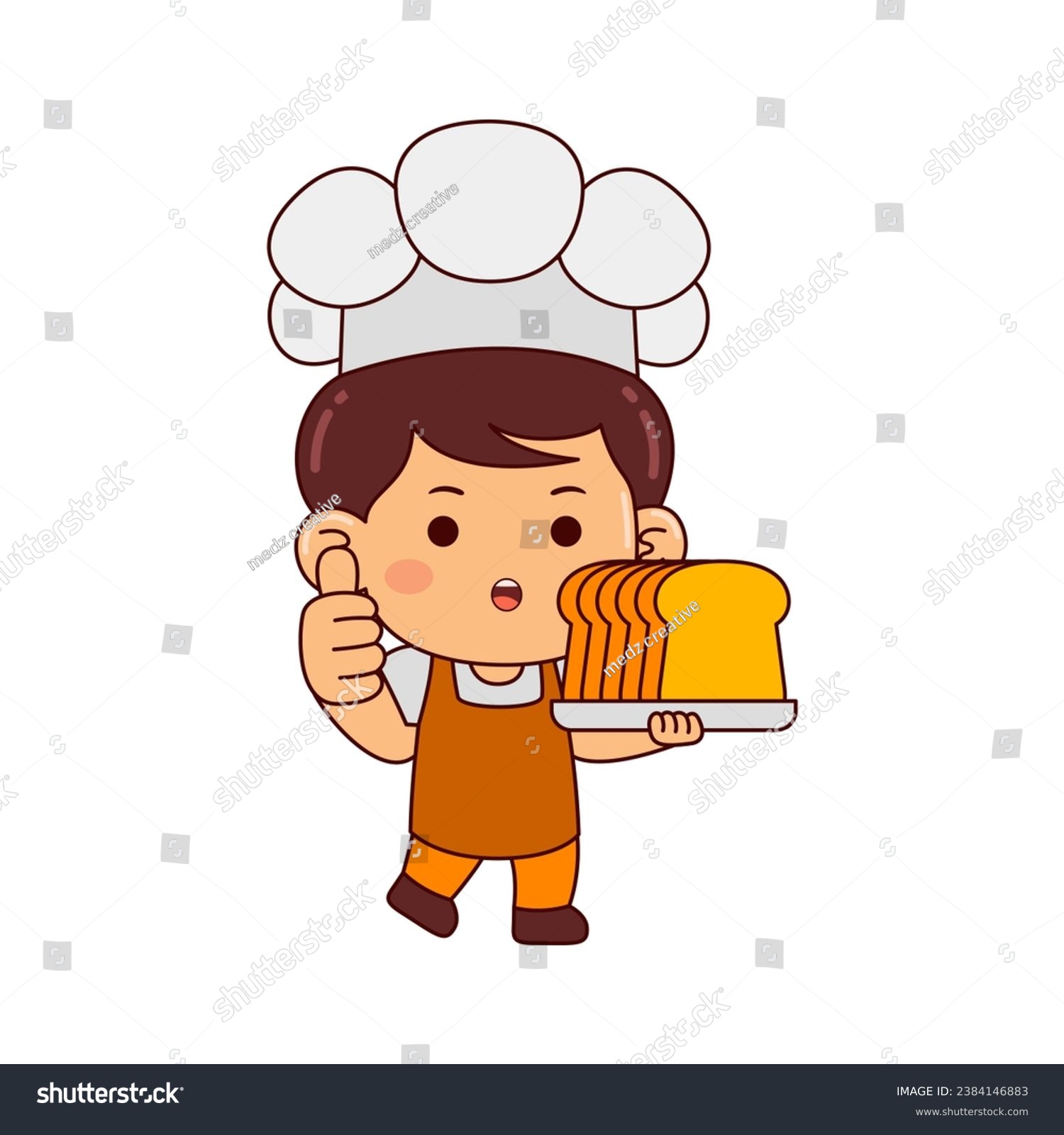 cute baker boy cartoon character vector - Royalty Free Stock Vector ...