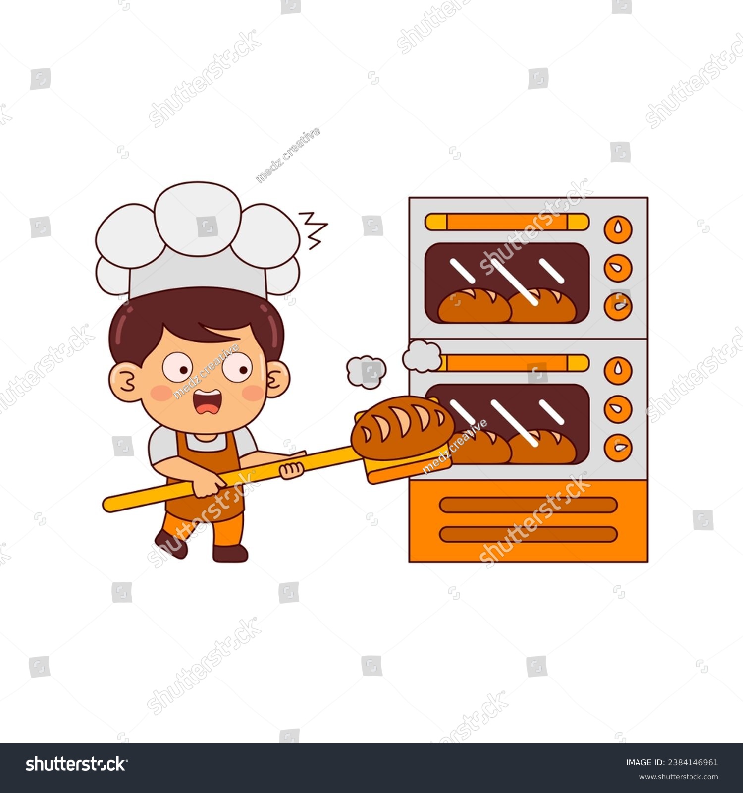 cute baker boy cartoon character vector - Royalty Free Stock Vector ...