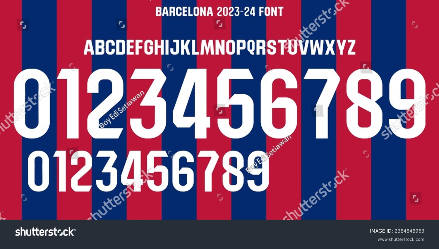 font vector team 2023-24 kit sport style. barça - Royalty Free Stock ...