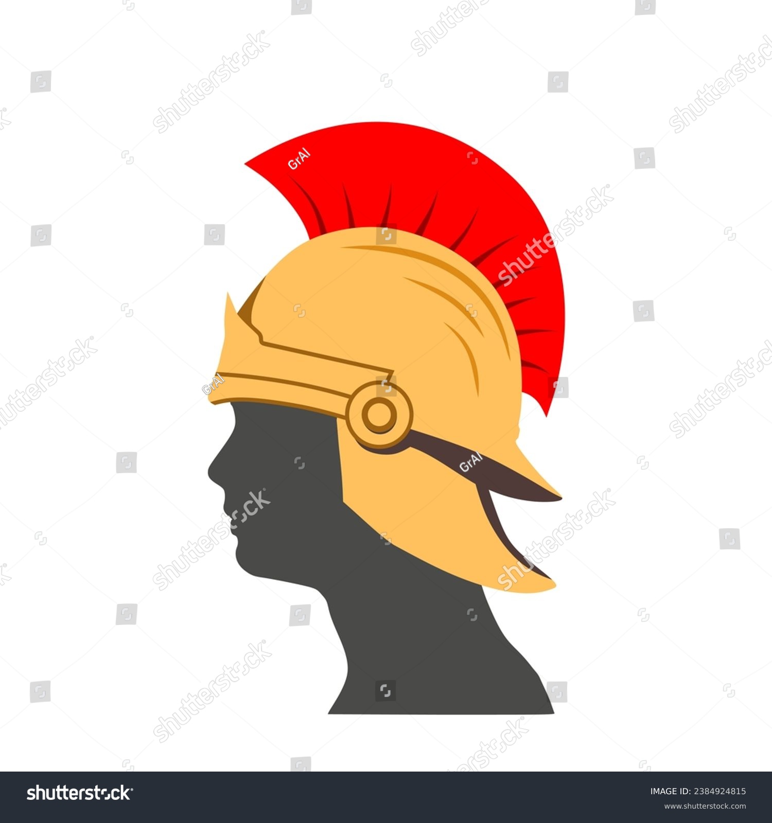 Warrior side view. Greek Helmet, Antiques Roman - Royalty Free Stock ...