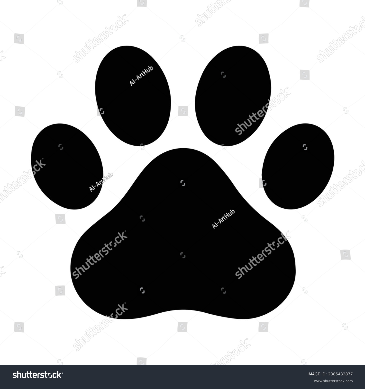 Dog paw Cut file, Dog paw clipart, Dog paw black - Royalty Free Stock ...