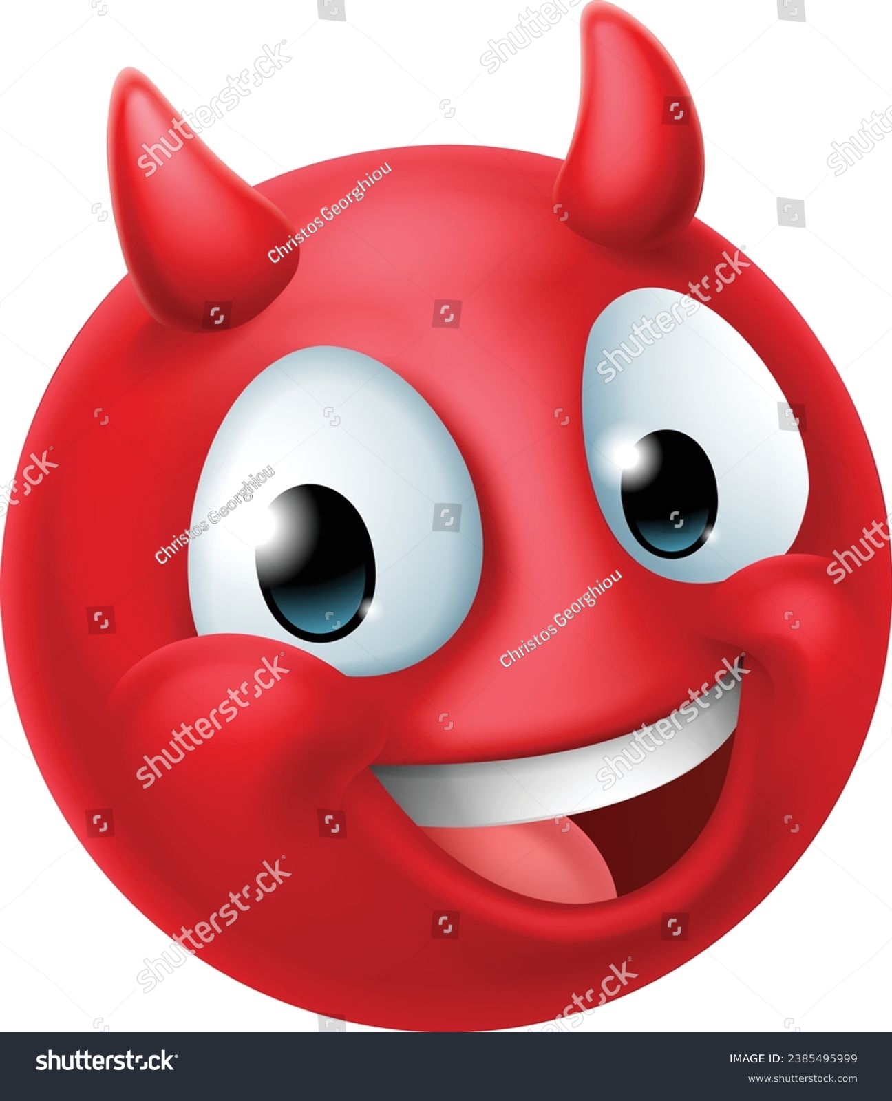 A red devil or satan emoticon man face cartoon - Royalty Free Stock ...