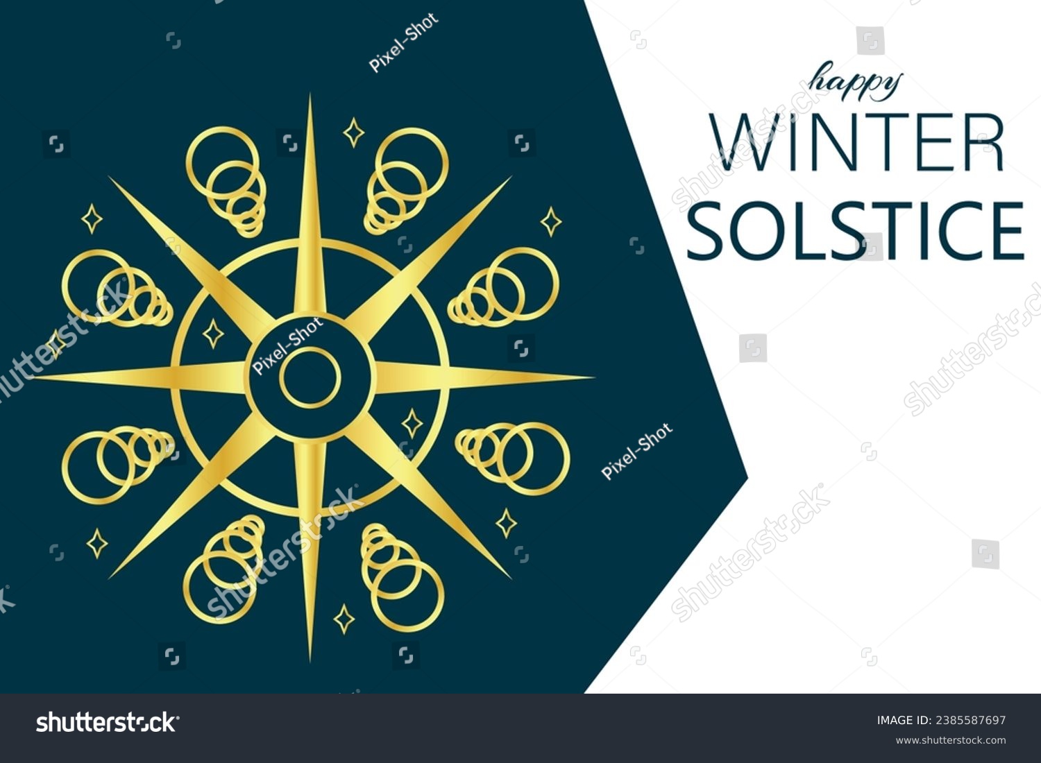Greeting card with text HAPPY WINTER SOLSTICE  #2385587697