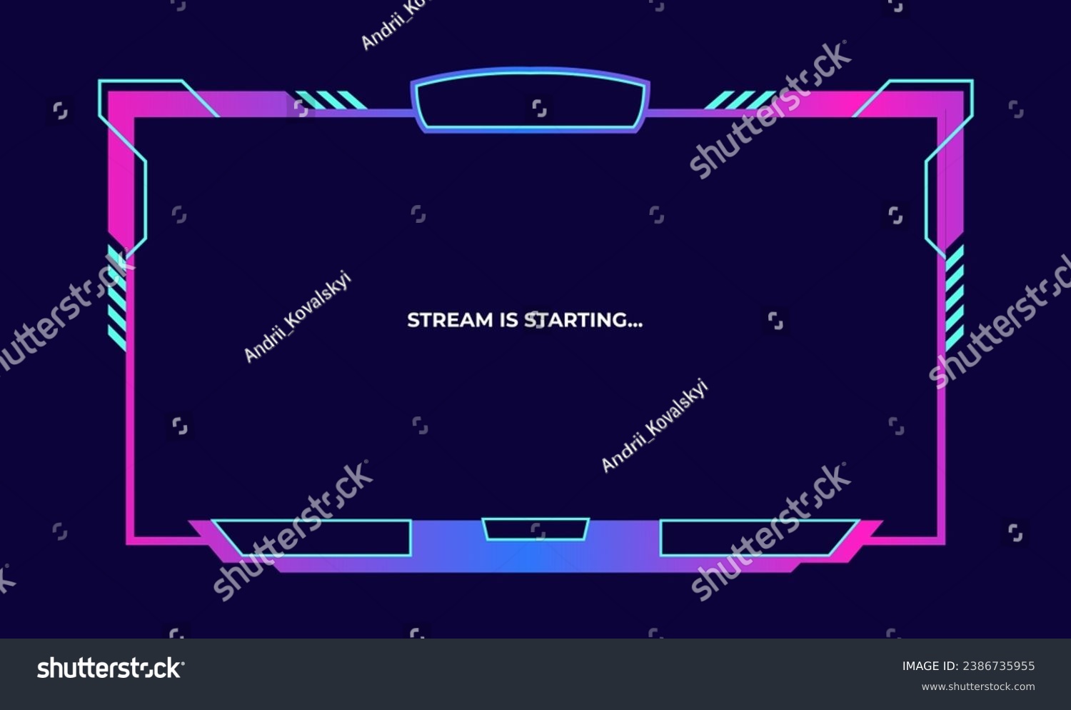 Live stream interface overlay frames for gamer - Royalty Free Stock ...