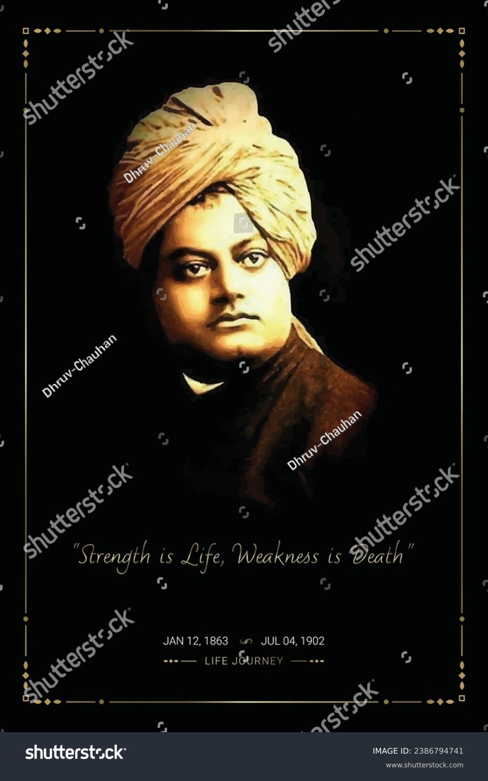 Swami Vivekananda portrait photo on his birth - Royalty Free Stock ...