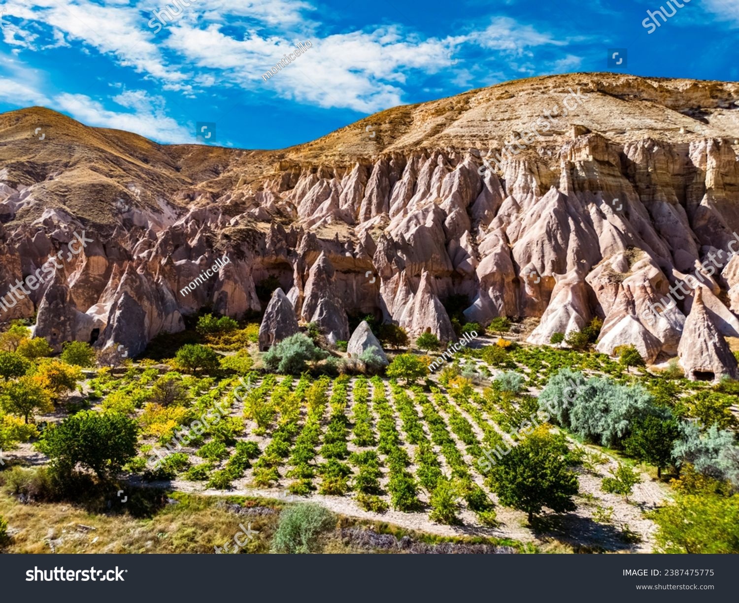 View of Zelve Valley in Cappadocia, Turkey. UNESCO World Heritage Site. #2387475775