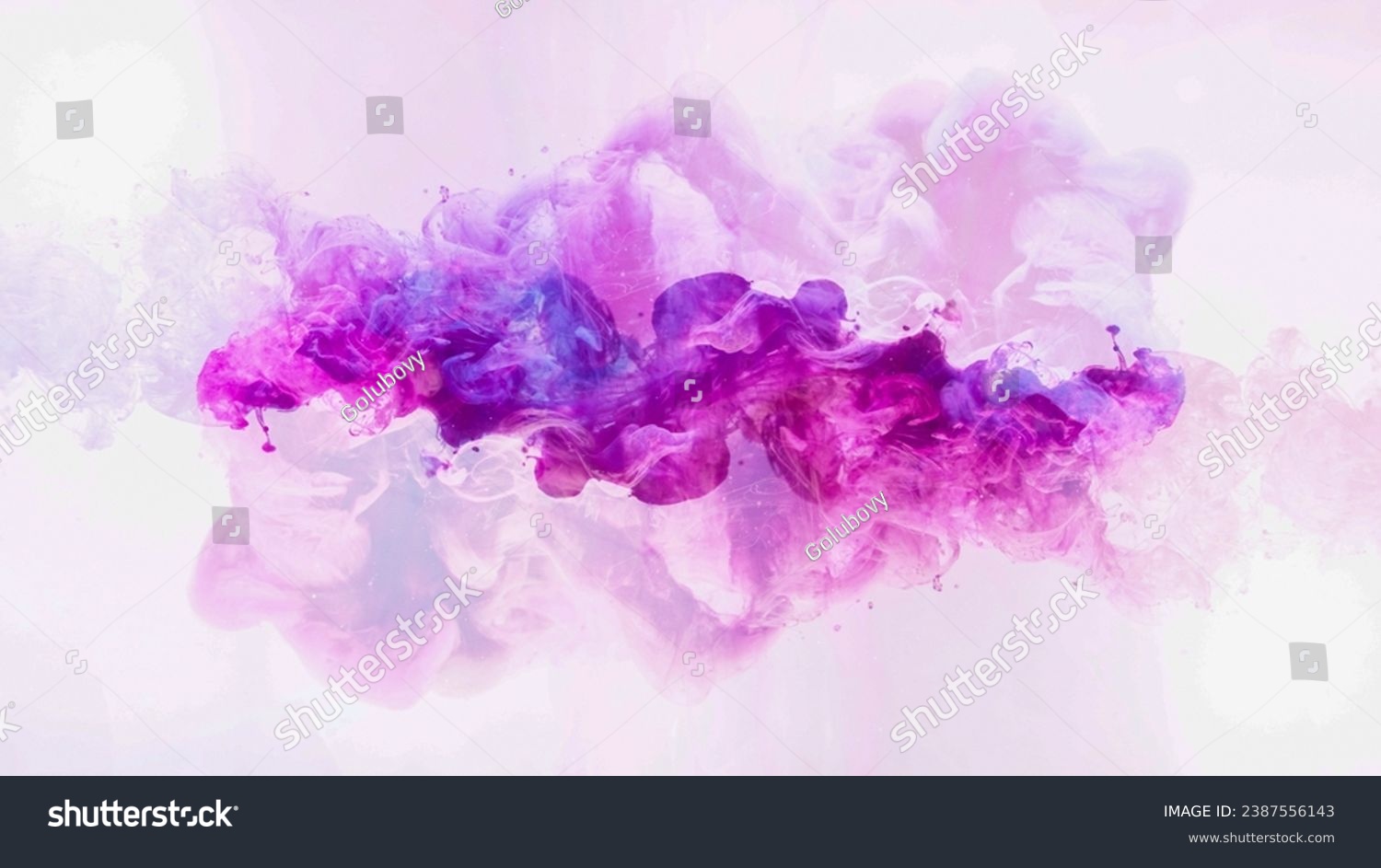 Colorful smoke background. Fantasy cloud. Neon pink blue purple ink hypnotic mix magic paint blend magic haze explosion effect isolated on white. #2387556143