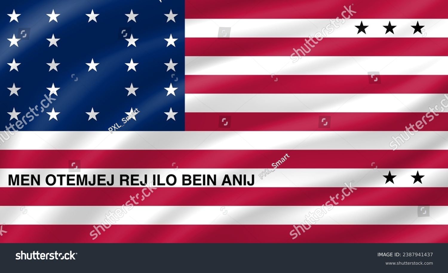 Bikini Atoll flag waving. Background. Vector - Royalty Free Stock ...