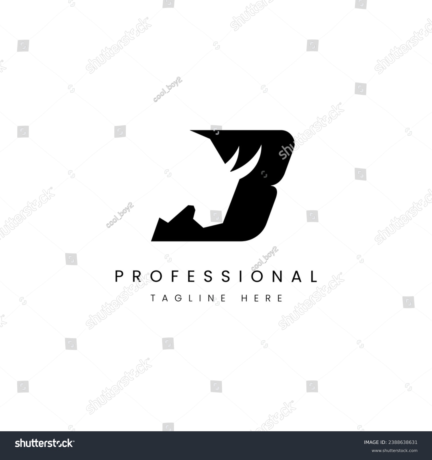 Letter B Bull Logo Design Vector Template - Royalty Free Stock Vector ...