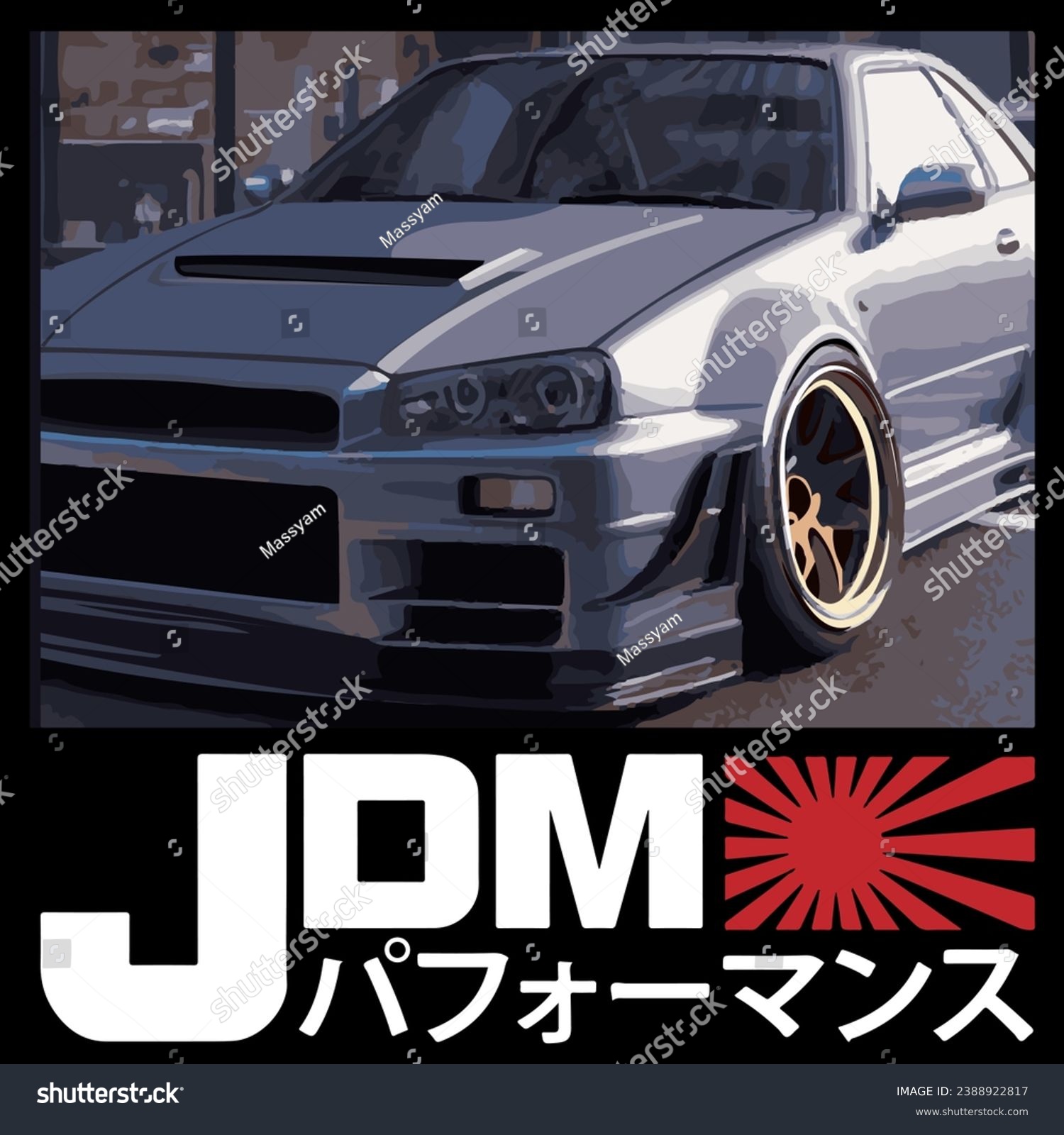 JDM Car realistic jdm car sticker (performance) - Royalty Free Stock ...