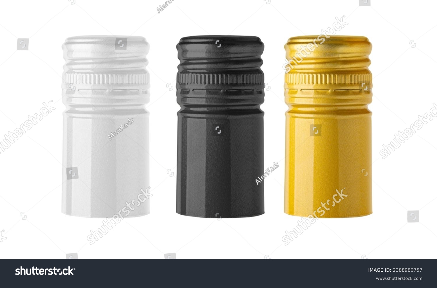 Colorful wine caps. Isolated on white background. With clipping path #2388980757