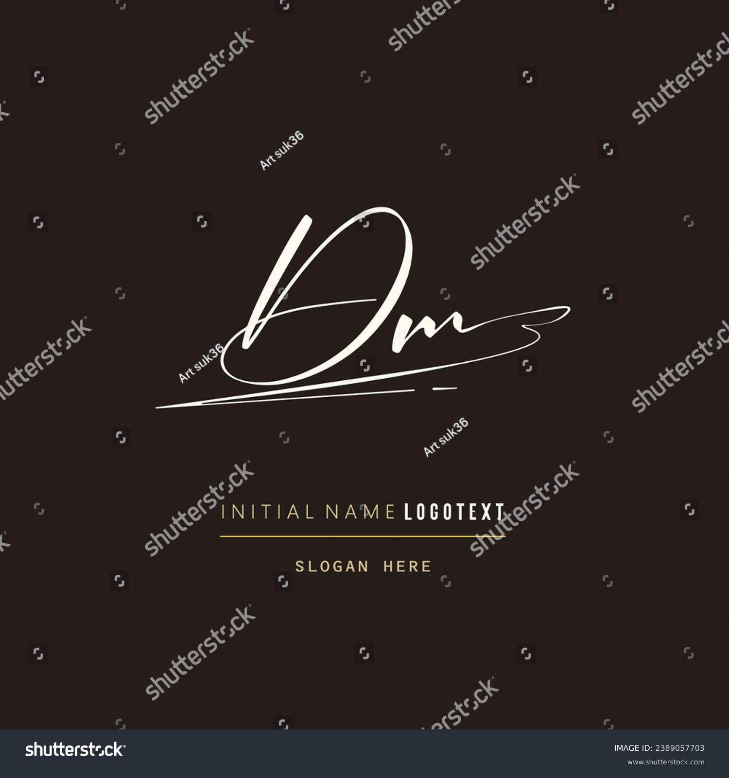 hand drawn Dm letters Logo design. Brushstroke - Royalty Free Stock ...