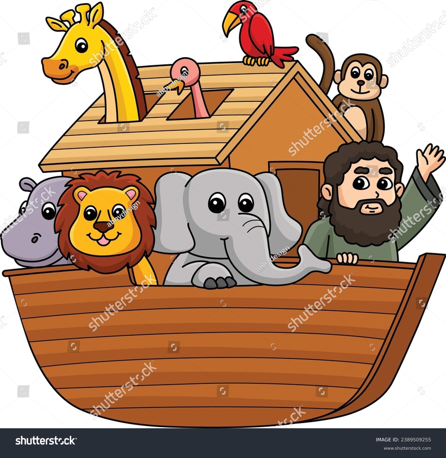 Noahs Ark Cartoon Colored Clipart Illustration - Royalty Free Stock ...