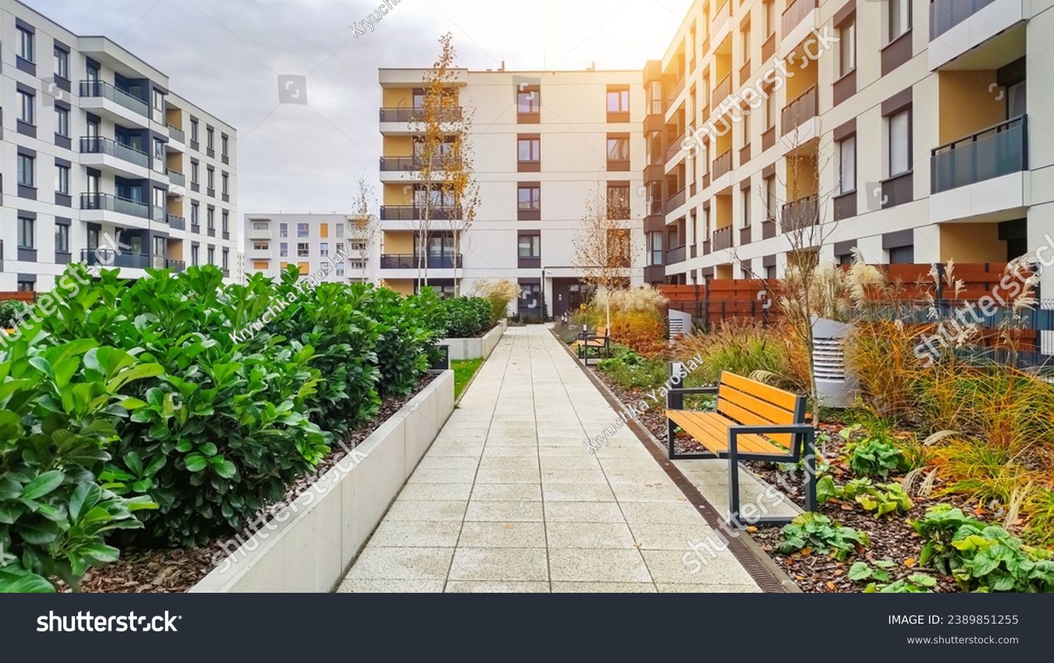 Courtyard in a residential building block of flats #2389851255