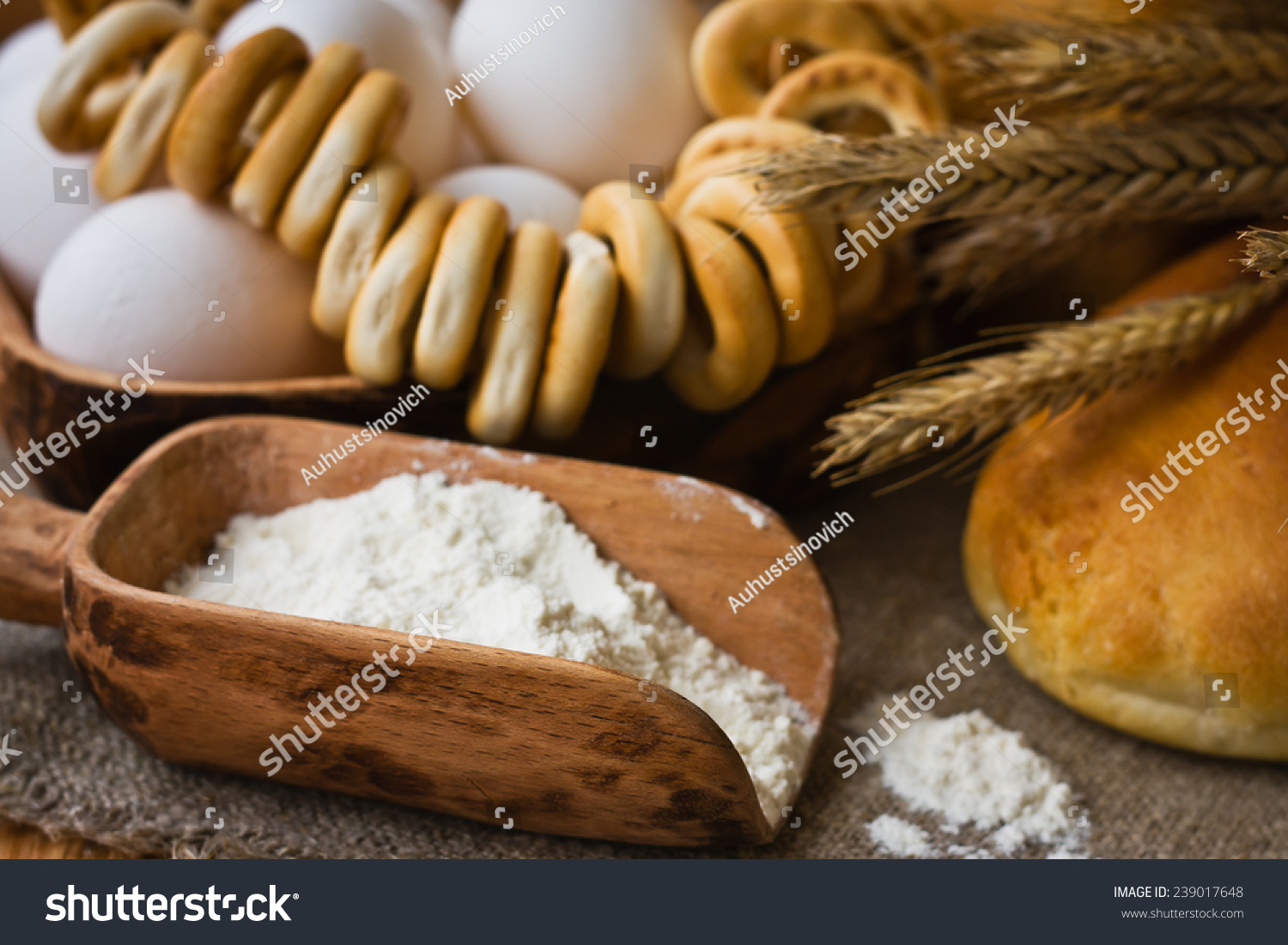 Composition with bread in retro style #239017648