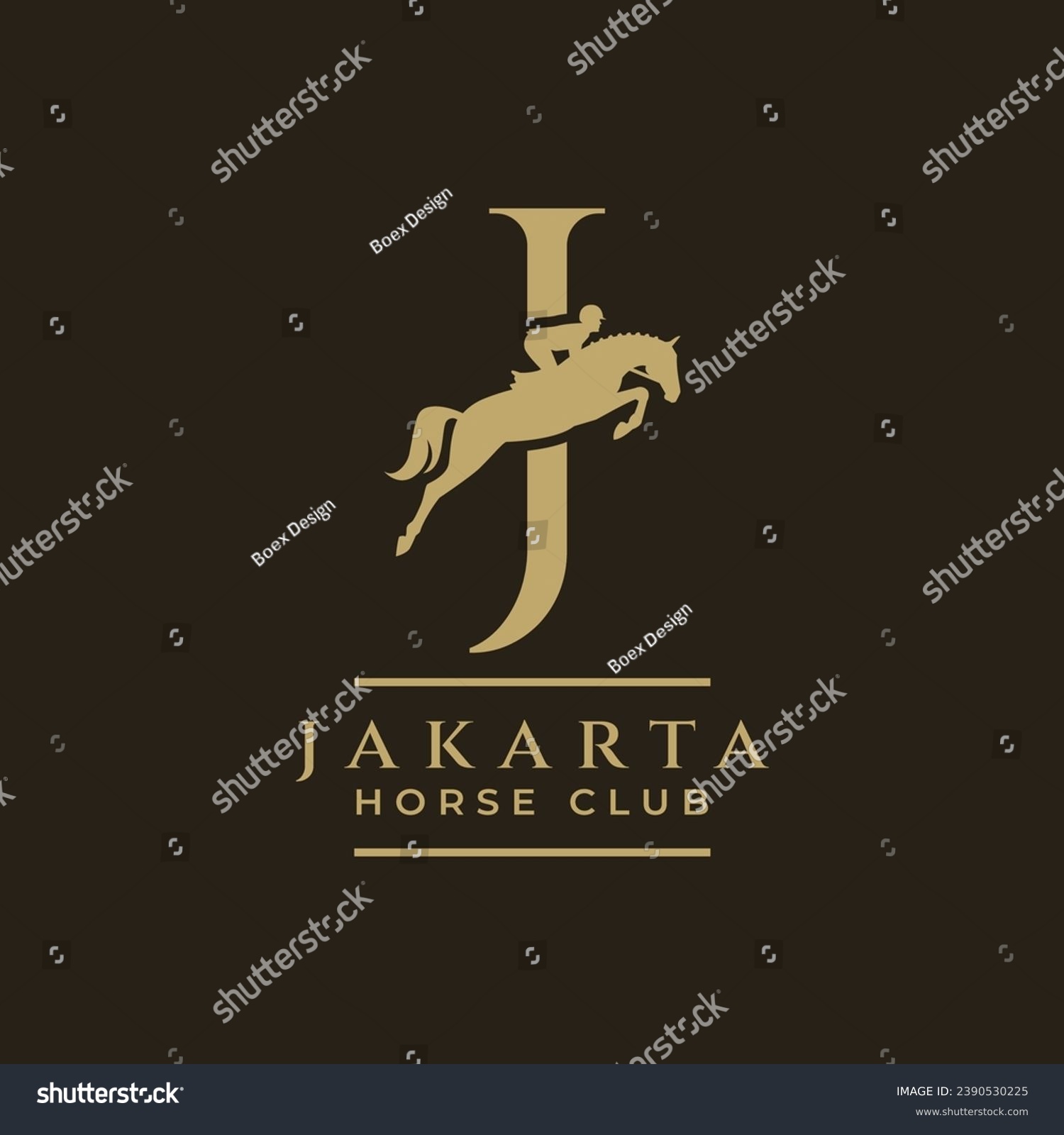 Elegant luxury letter J monogram horse jumping logo, letter J horse logo, show jumping horse logo, logo type, typography. #2390530225