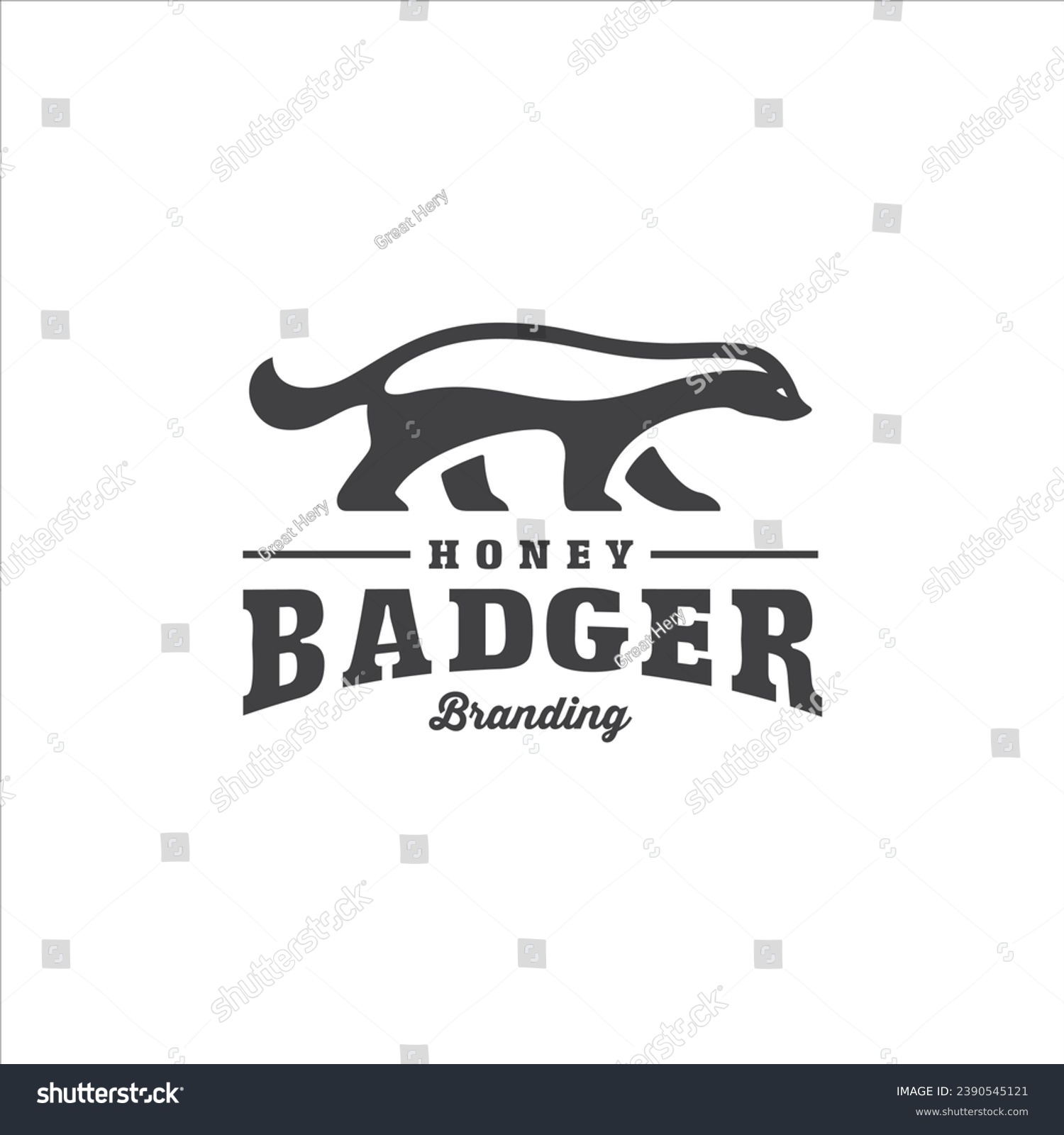 Honey Badger Logo Design Vector Image - Royalty Free Stock Vector ...