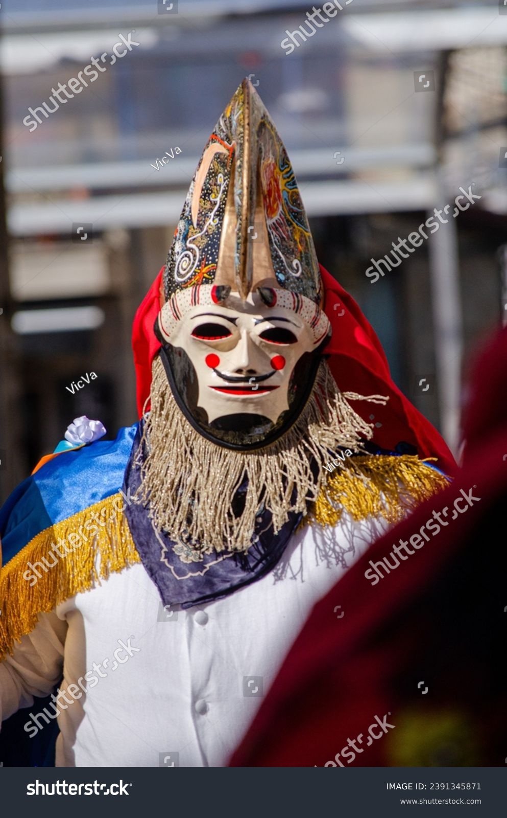 traditional carnival mask from Xinzo de Limia, Ourense province. Galicia, Spain. #2391345871