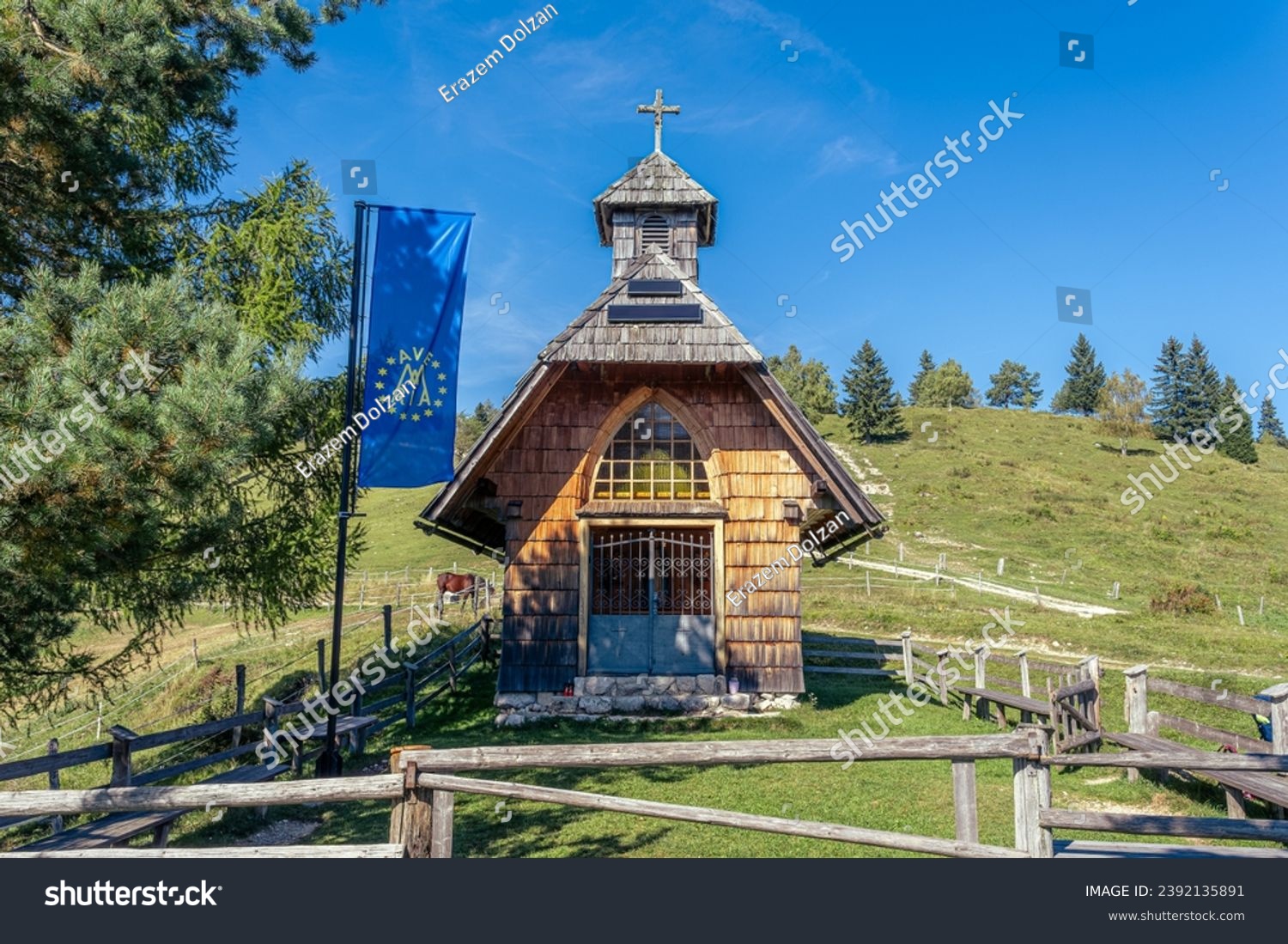 Chapel of the Queen Mary of Peace on the Uskovnica mountain meadow on Pokljuka #2392135891